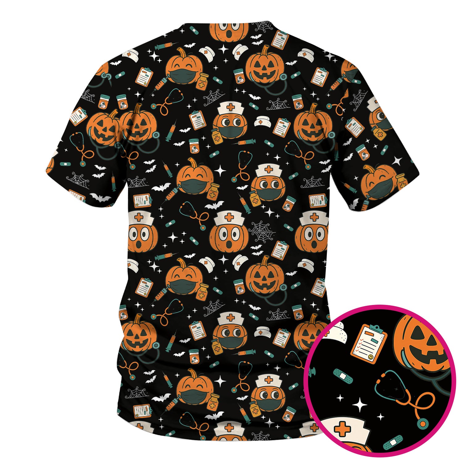 Halloween Nurse Scrub Top - Cute Holiday Scrub for Nurse - Spooky Halloween Gift for CNA RN LPN