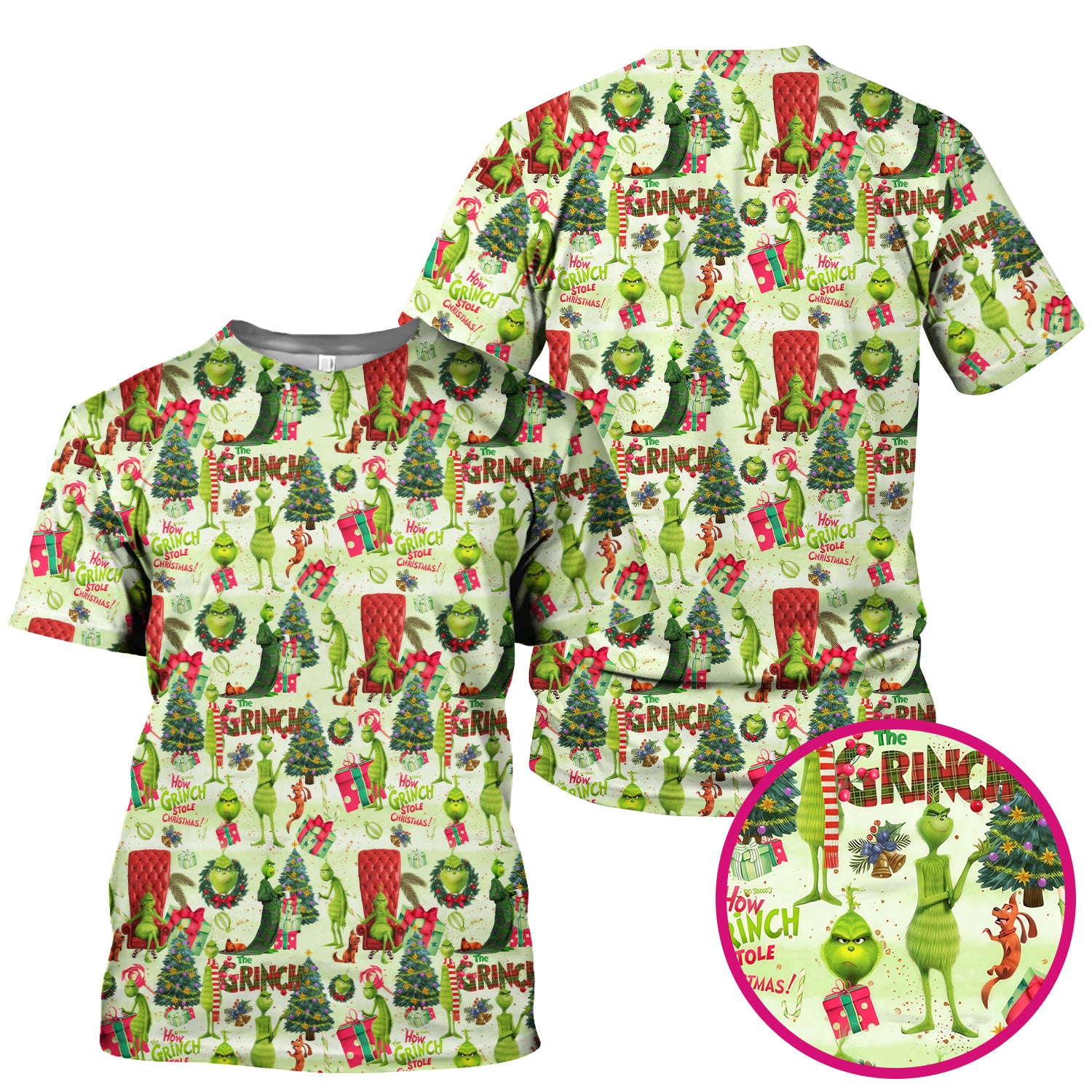 Funny Christmas Nurse Scrubs for Women - Merry Grinchmas Top - Cute Medical Uniform for RN CNA LPN LVN EN