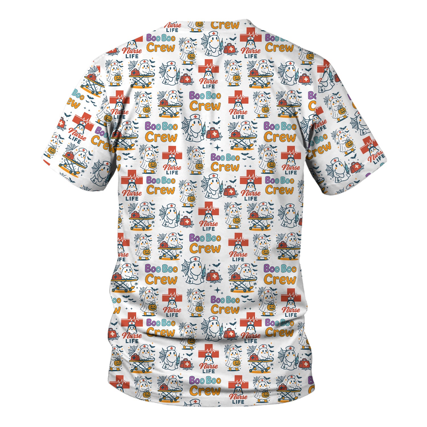 Cute Ghost Nurse Shirt for Halloween - Spooky Boo Boo Crew & Medical Icons Graphic Tee - Gift for ER LPN CNA Nurses