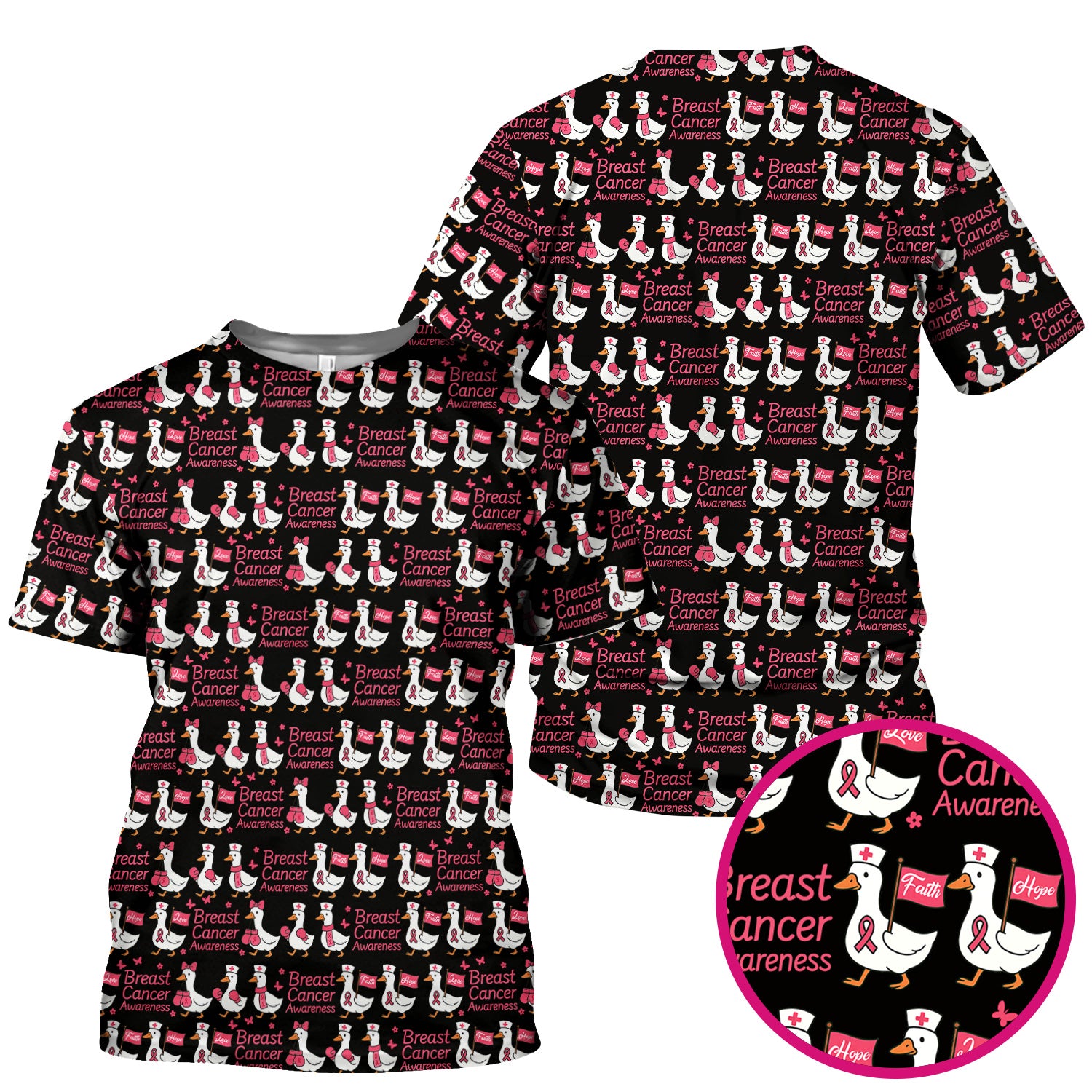 Breast Cancer Awareness Scrub Top - Cute Medical Uniform Scrub For Women - CNA RN LPN Gift