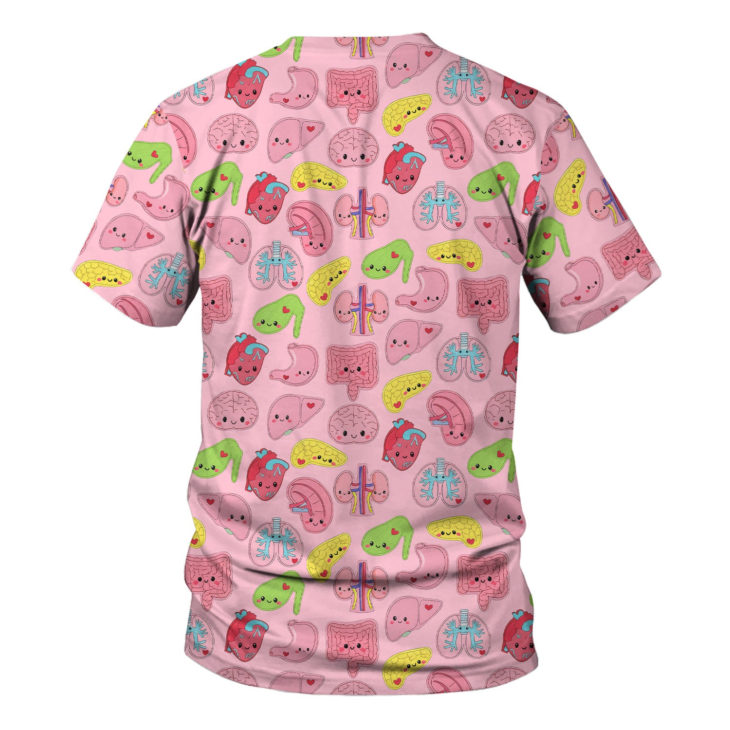 Funny Human Organs Nurse Shirt - Kawaii Brain, Heart & Lungs Graphic Design - Gift for Women RN LPN & Medical Students