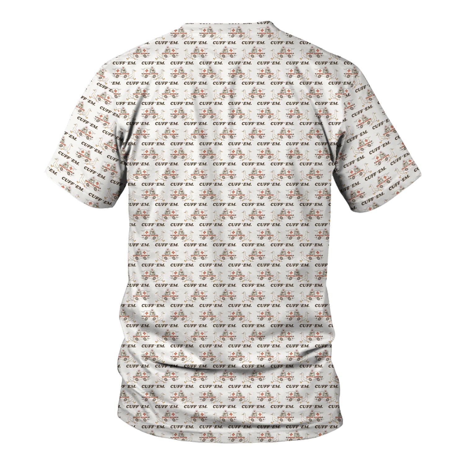 Funny ER Nurse Shirt - Cute Goose & Ambulance Pattern Graphic Design - Gift for Women RN LPN & Medical Students