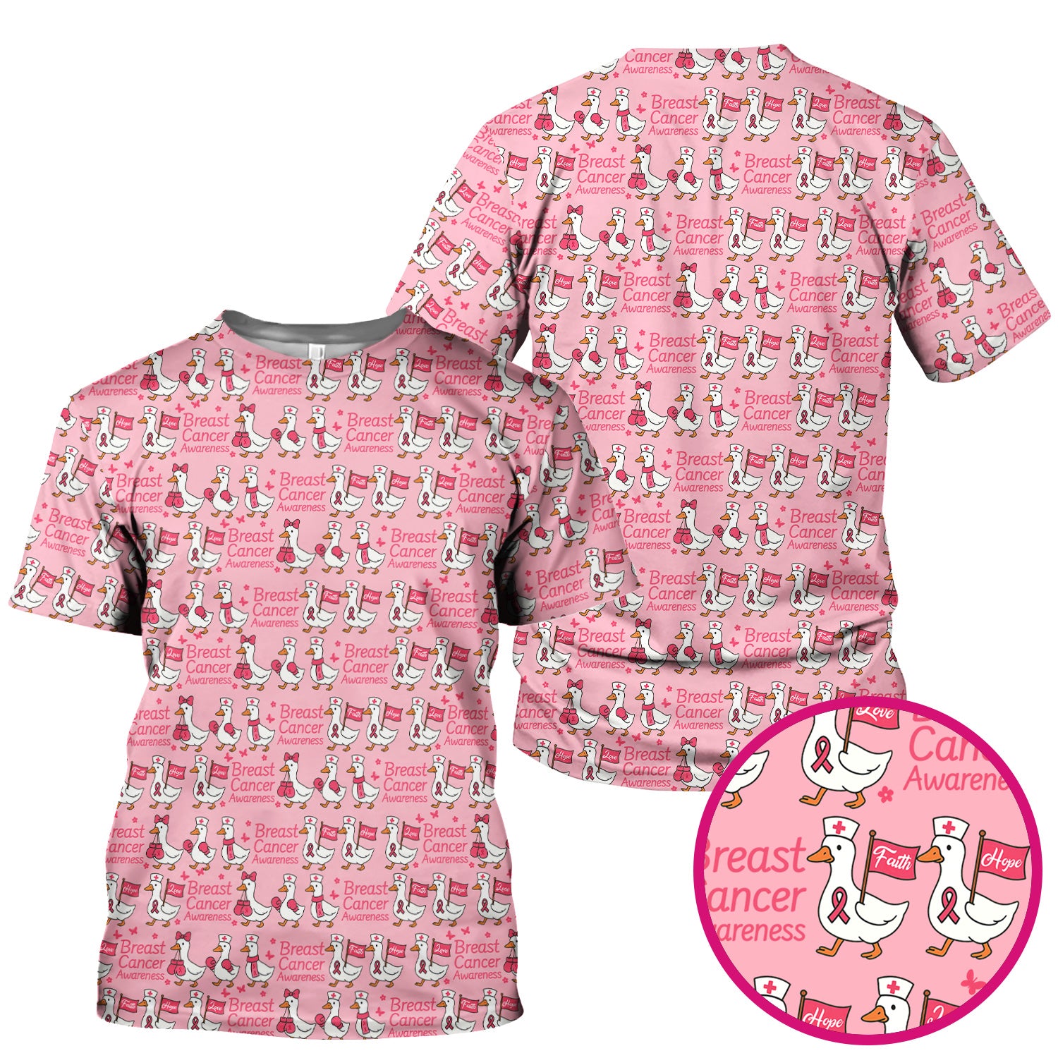 Breast Cancer Awareness Scrub Top - Cute Medical Uniform Scrub For Women - CNA RN LPN Gift