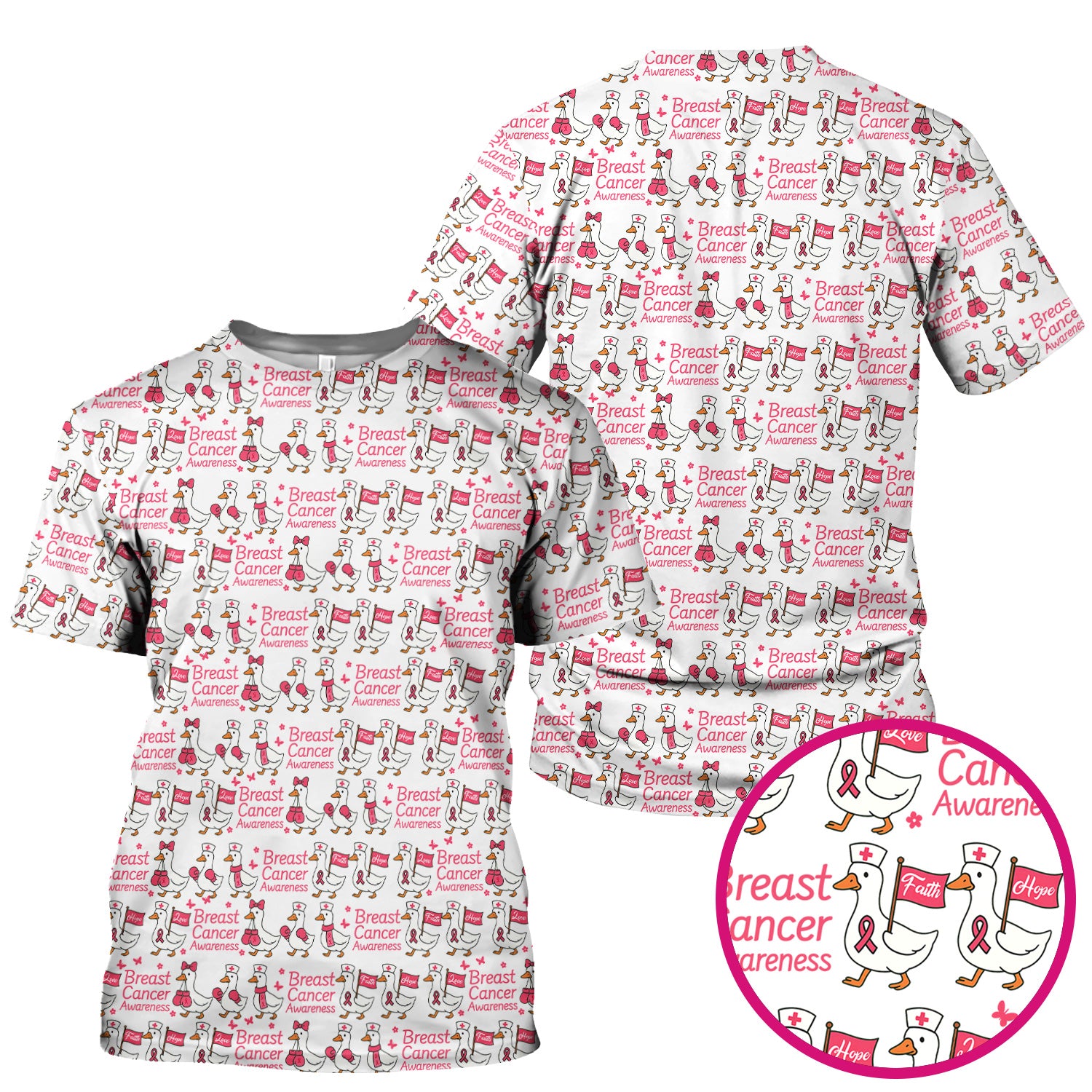 Breast Cancer Awareness Scrub Top - Cute Medical Uniform Scrub For Women - CNA RN LPN Gift