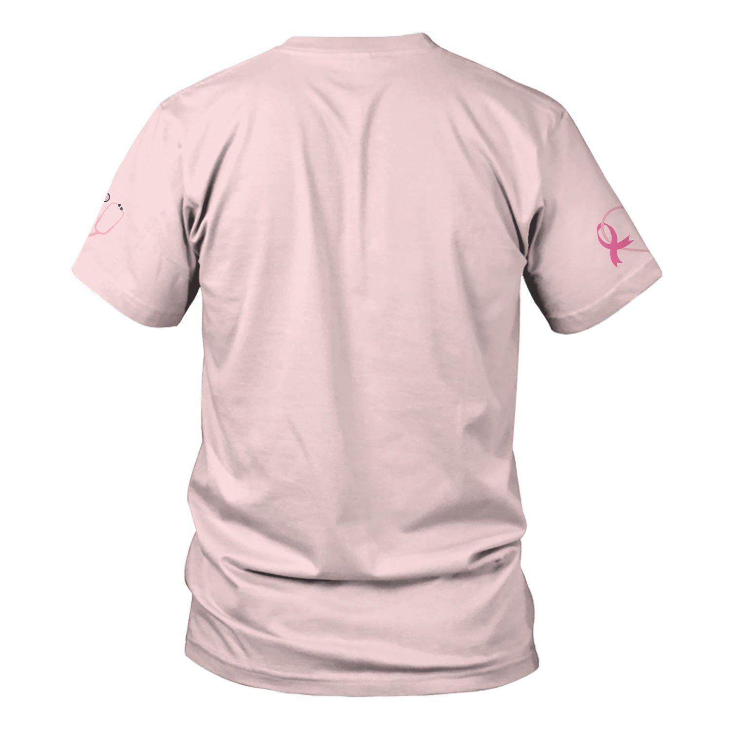 Personalized Breast Cancer Awareness Scrub Top - Cute Hummingbird Nurse & Pink Ribbon Design - Gift for Women RN, LPN, CNA