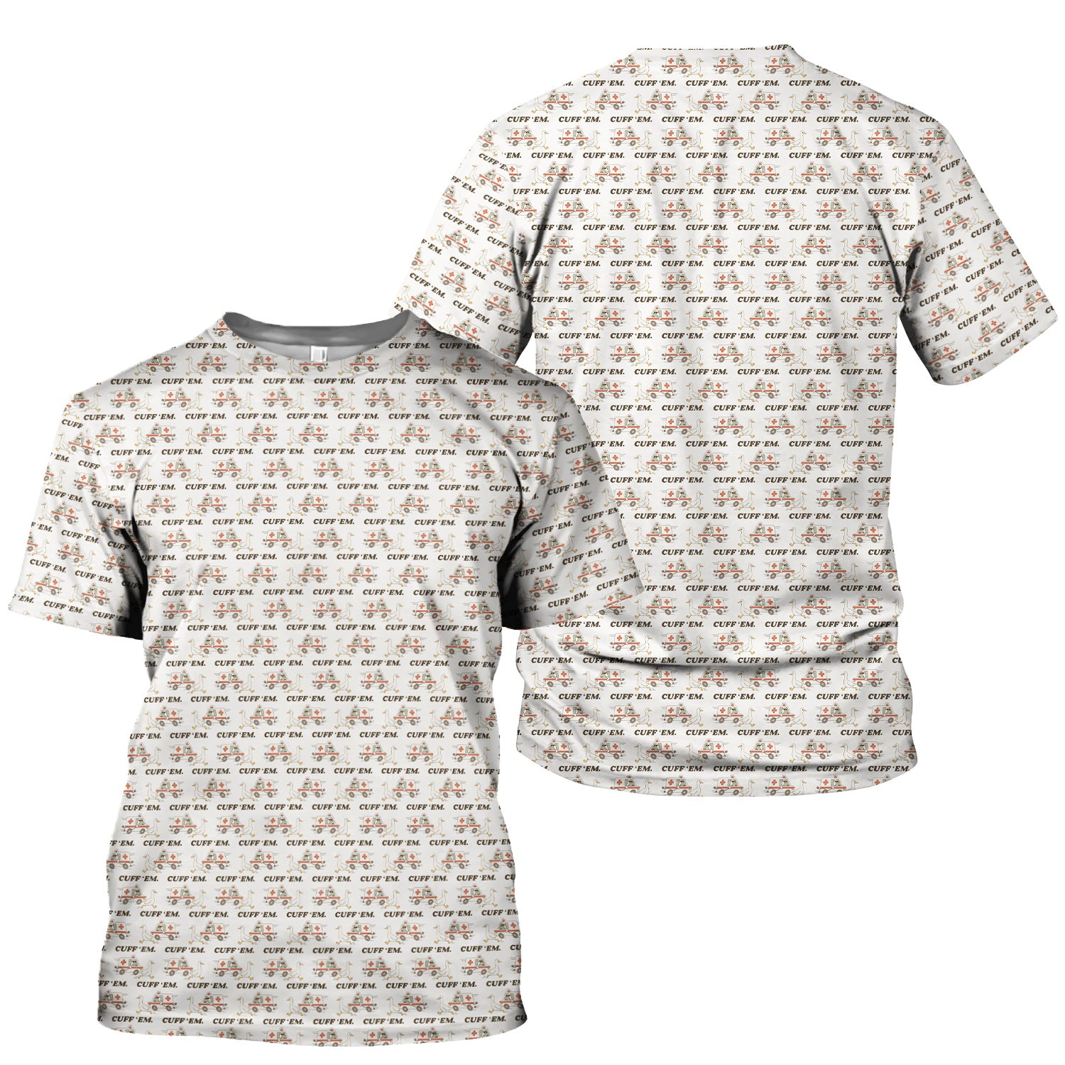 Funny ER Nurse Shirt - Cute Goose & Ambulance Pattern Graphic Design - Gift for Women RN LPN & Medical Students
