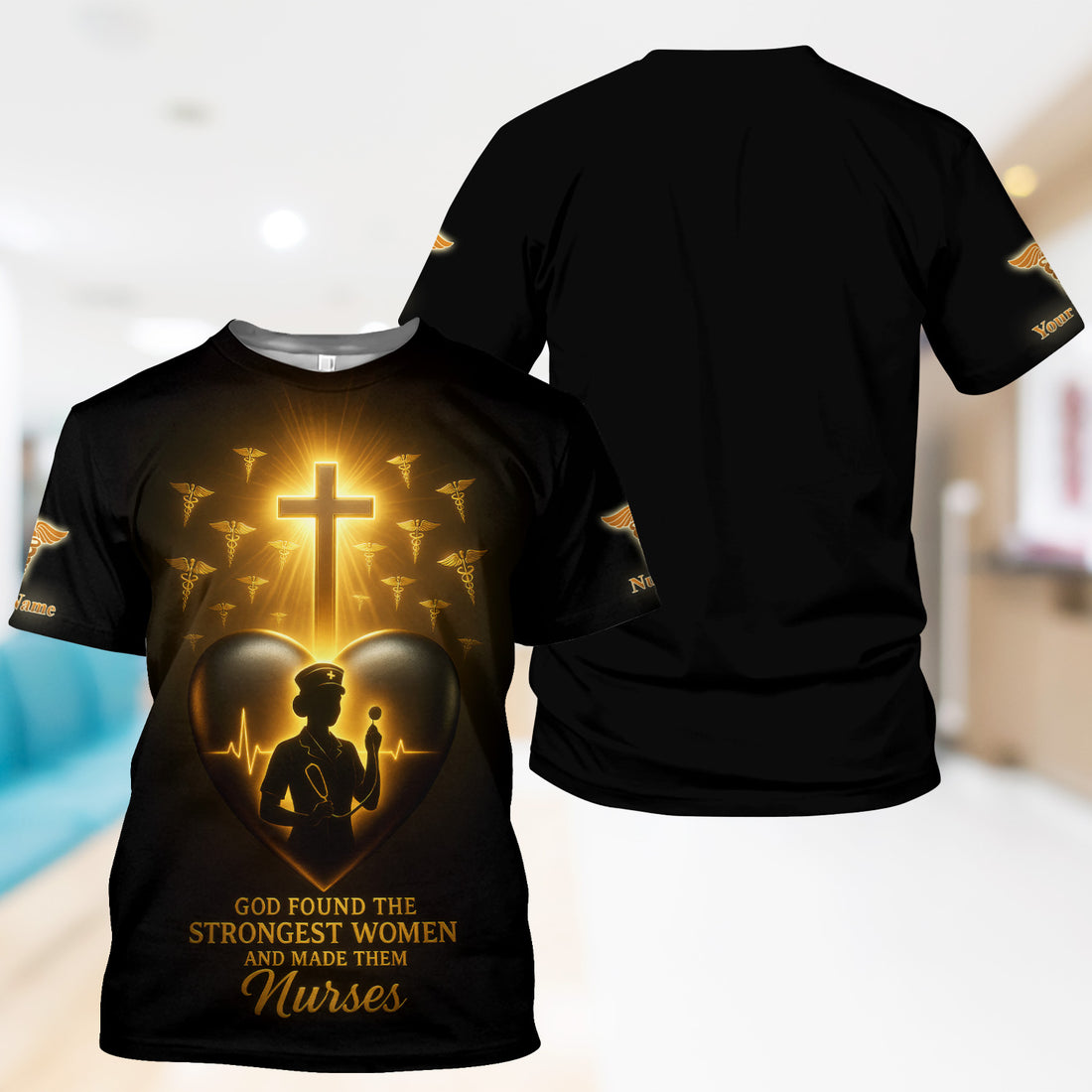 Personalized Christian Nurse T-Shirt - Strongest Women Made Nurses Faith Quote - Gift for Women RN LPN & Healthcare Workers