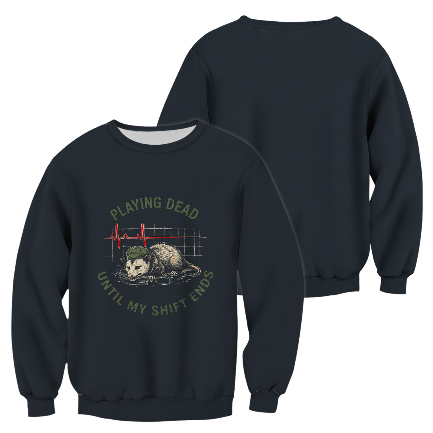 Funny Playing Dead Until My Shift Ends T-Shirt, Opossum Tee for Night Shift Nurses