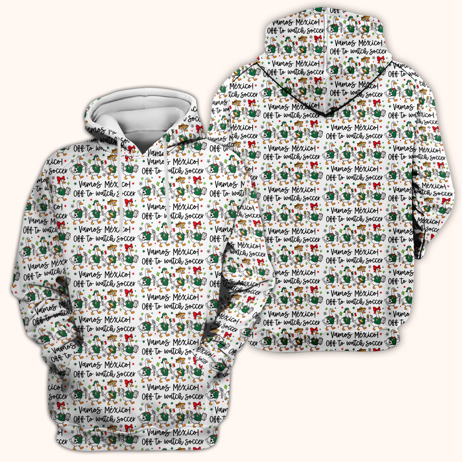 Funny Mexico Soccer Goose Print Scrub Top, Comfortable Scrubs for Nurses