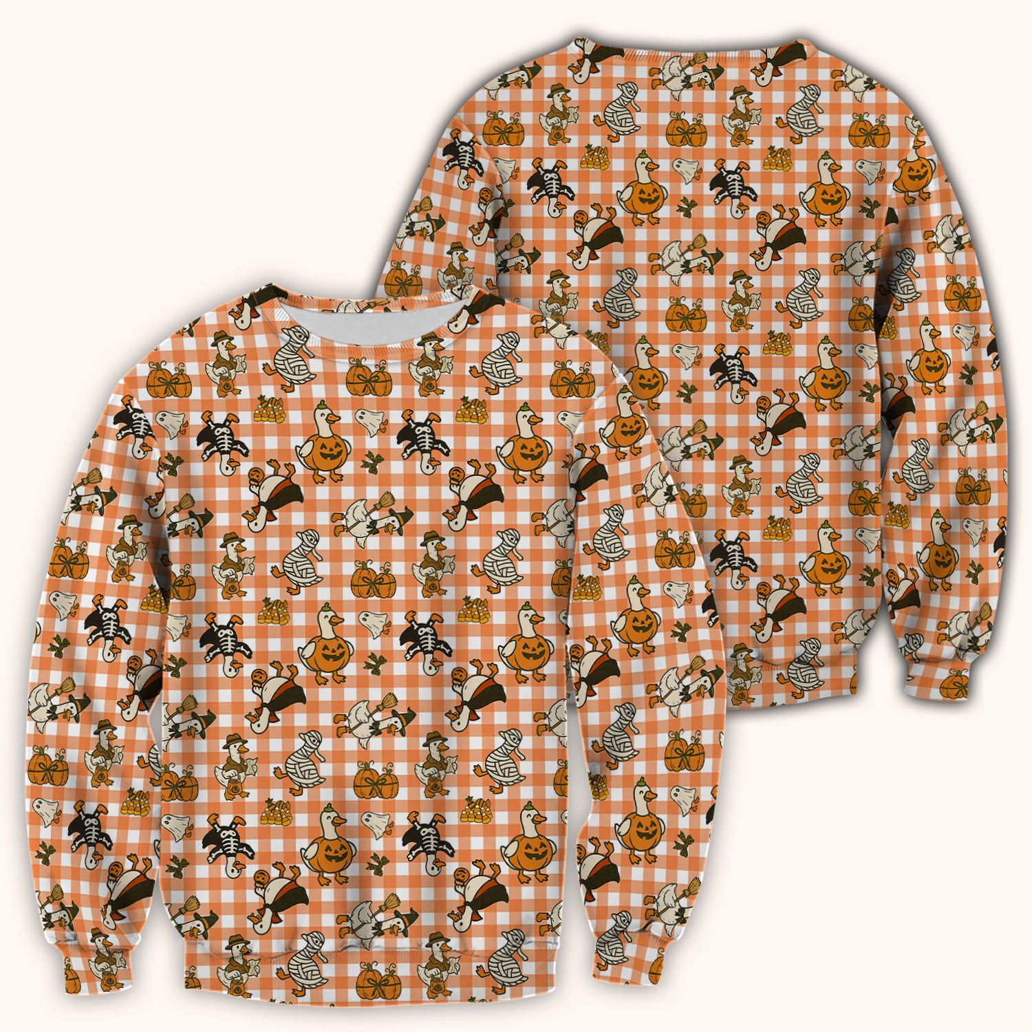 Halloween Goose with Pumpkin Witch Print Scrub Top, Comfortable Scrubs for Nurses