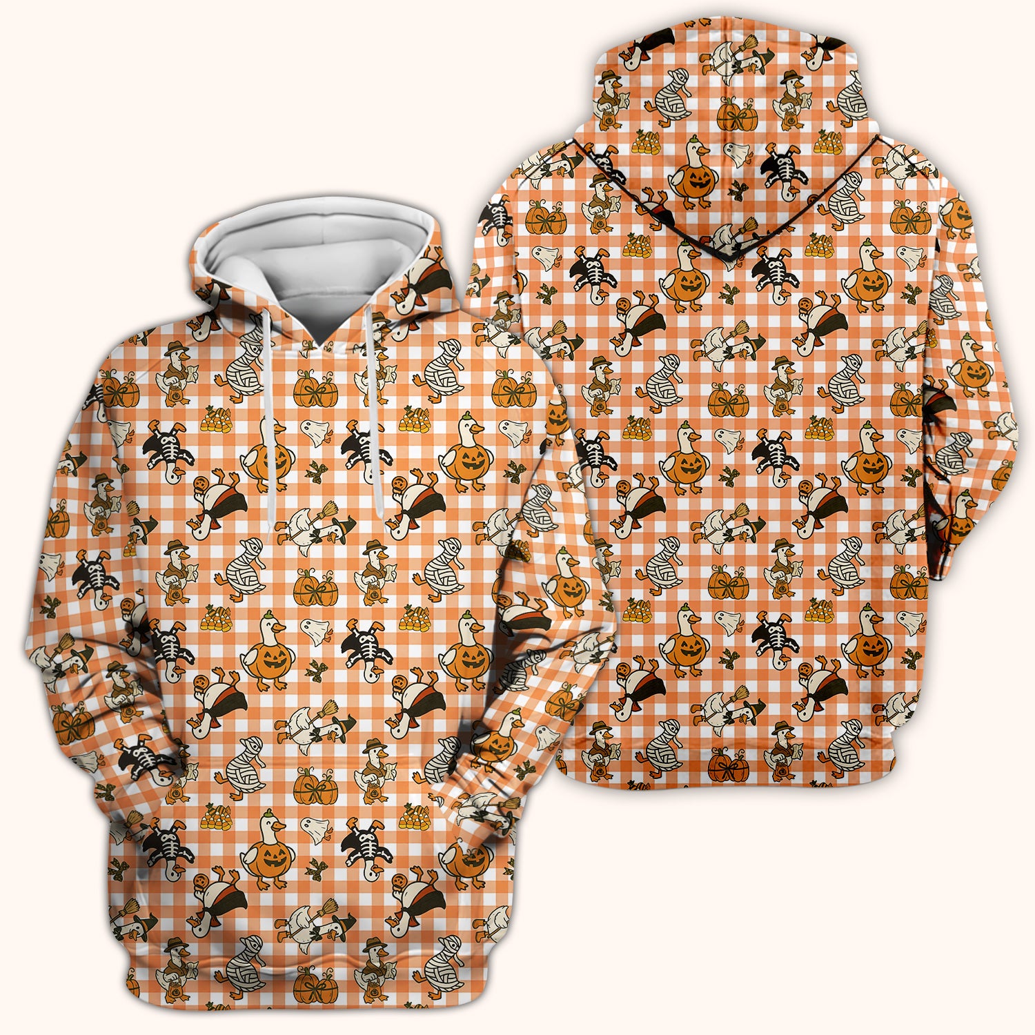 Halloween Goose with Pumpkin Witch Print Scrub Top, Comfortable Scrubs for Nurses