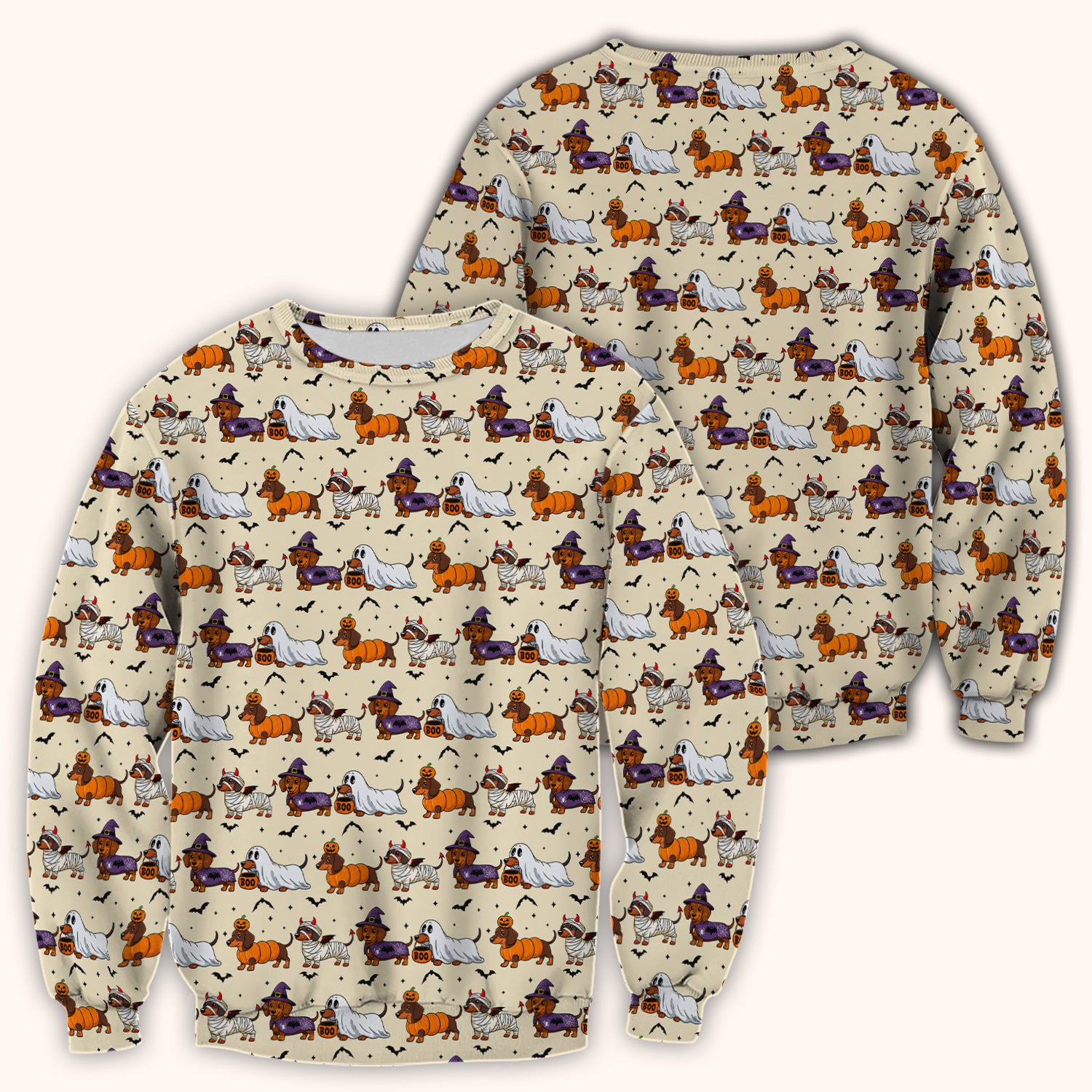 Halloween Dachshund for Veterinary Staff Scrub Top, Comfortable Scrubs for Nurses