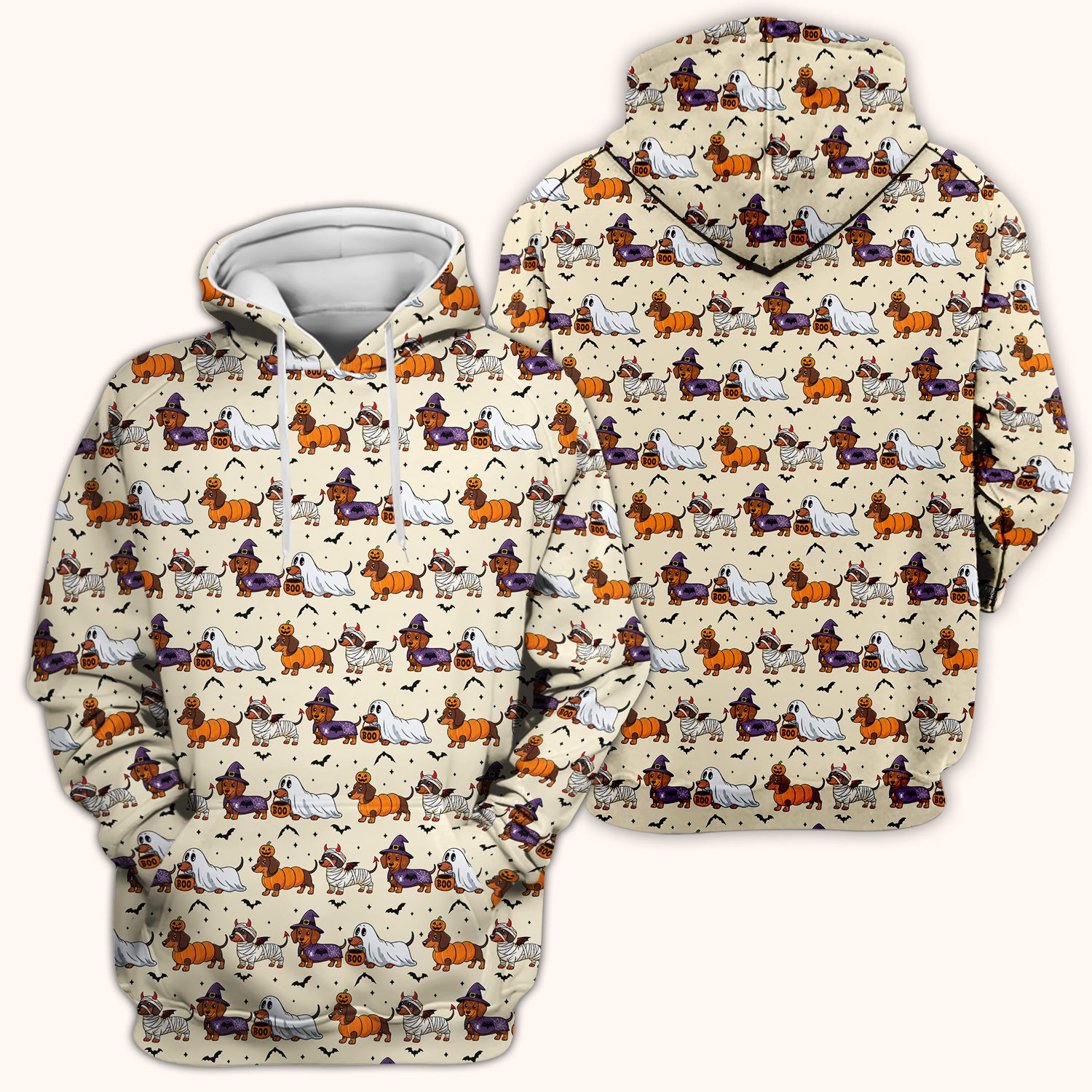 Halloween Dachshund for Veterinary Staff Scrub Top, Comfortable Scrubs for Nurses