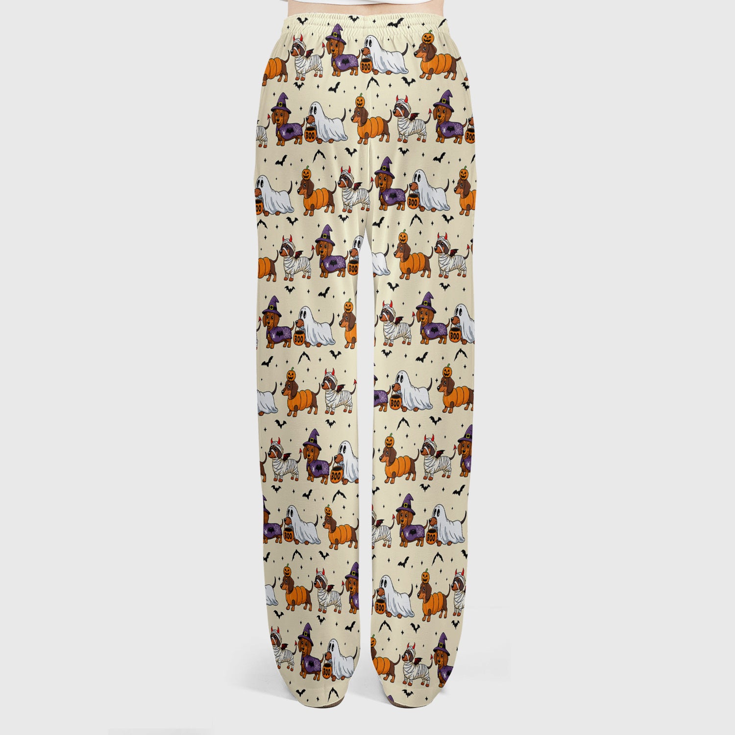 Halloween Dachshund for Veterinary Staff Scrub Set, Scrub Pants and V Neck Top