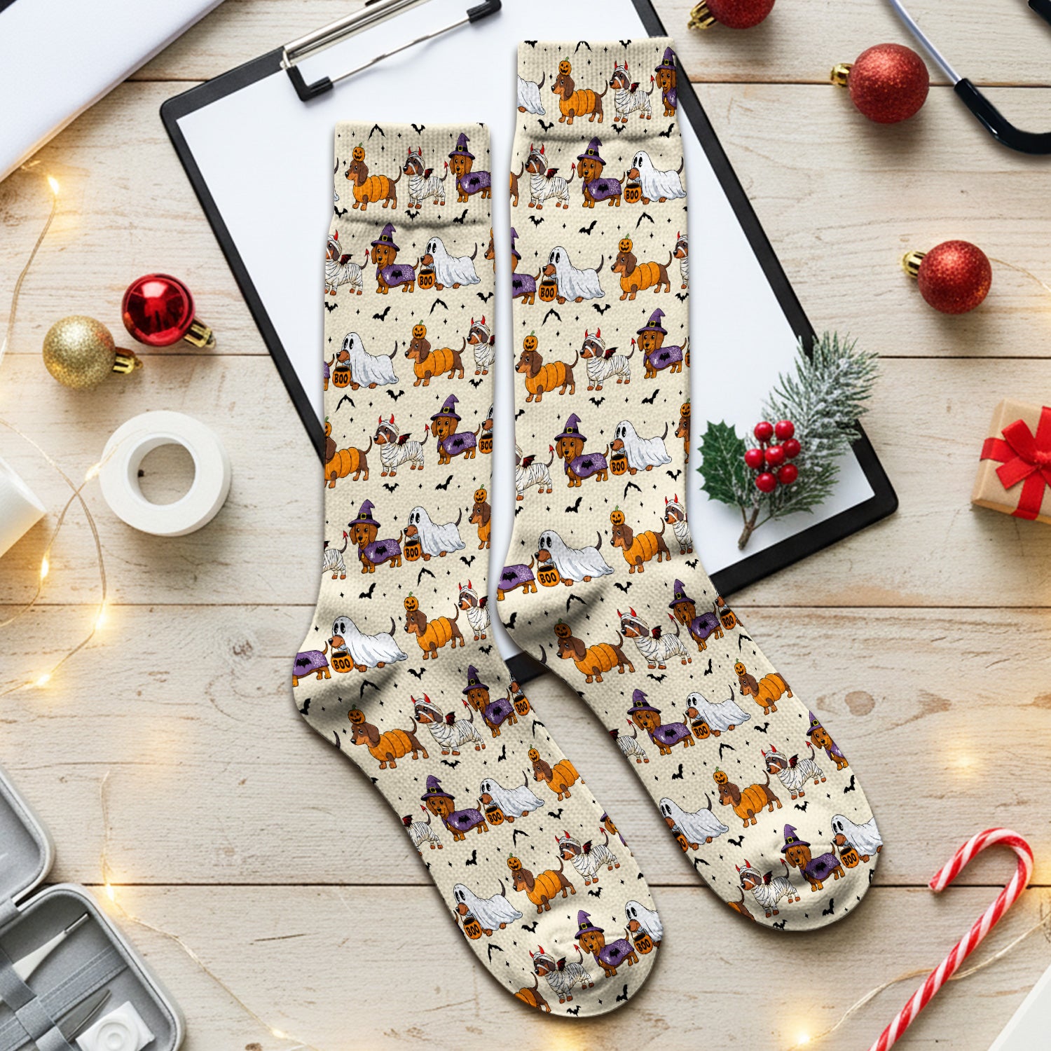 Halloween Dachshund for Veterinary Staff Socks, Adult Socks for Men and Women