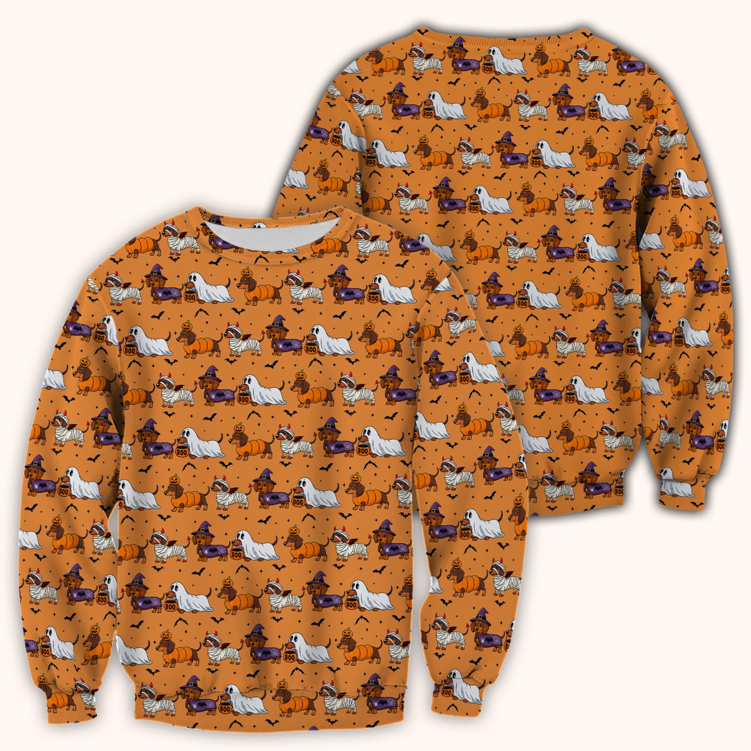Halloween Dachshund for Veterinary Staff Scrub Top, Comfortable Scrubs for Nurses
