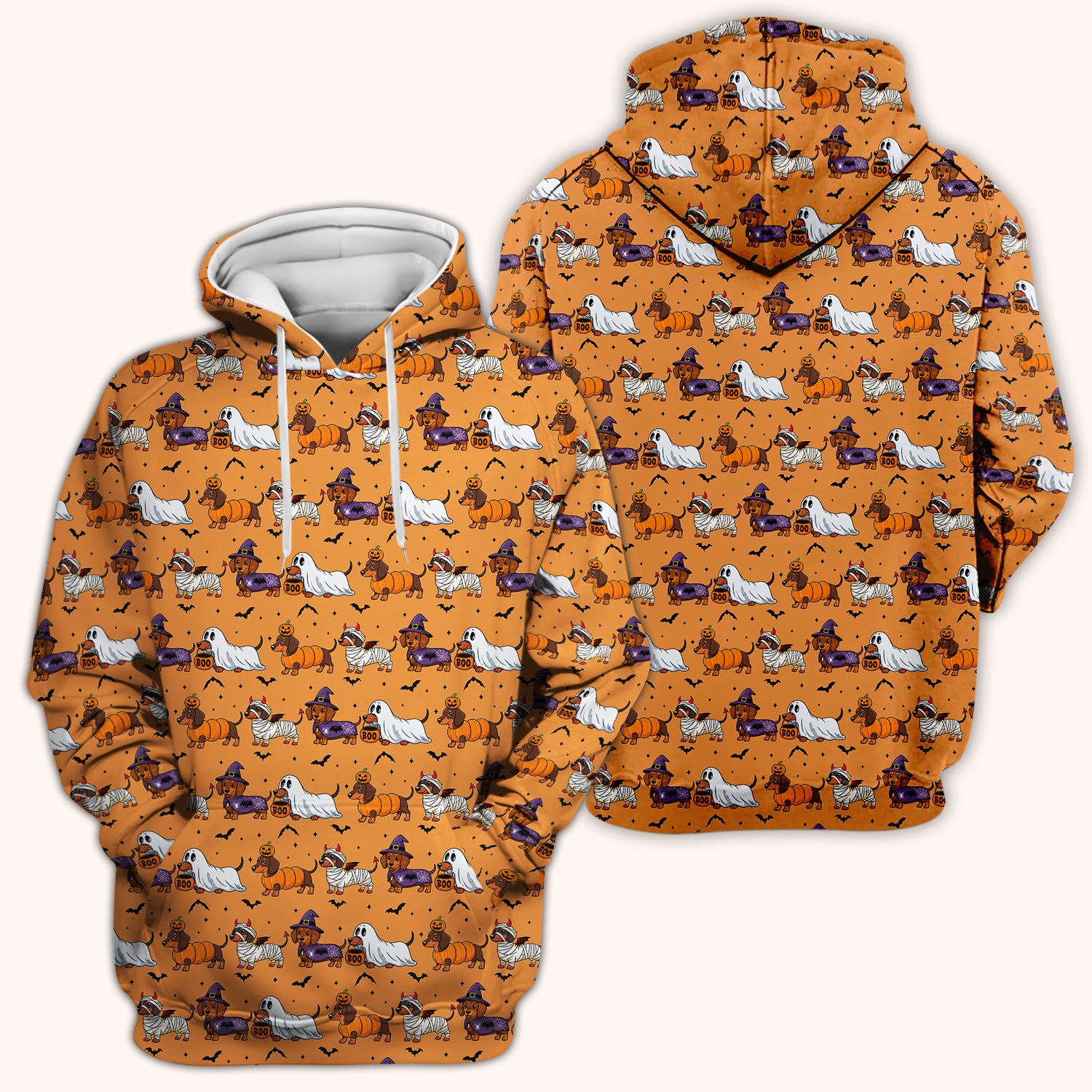 Halloween Dachshund for Veterinary Staff Scrub Top, Comfortable Scrubs for Nurses