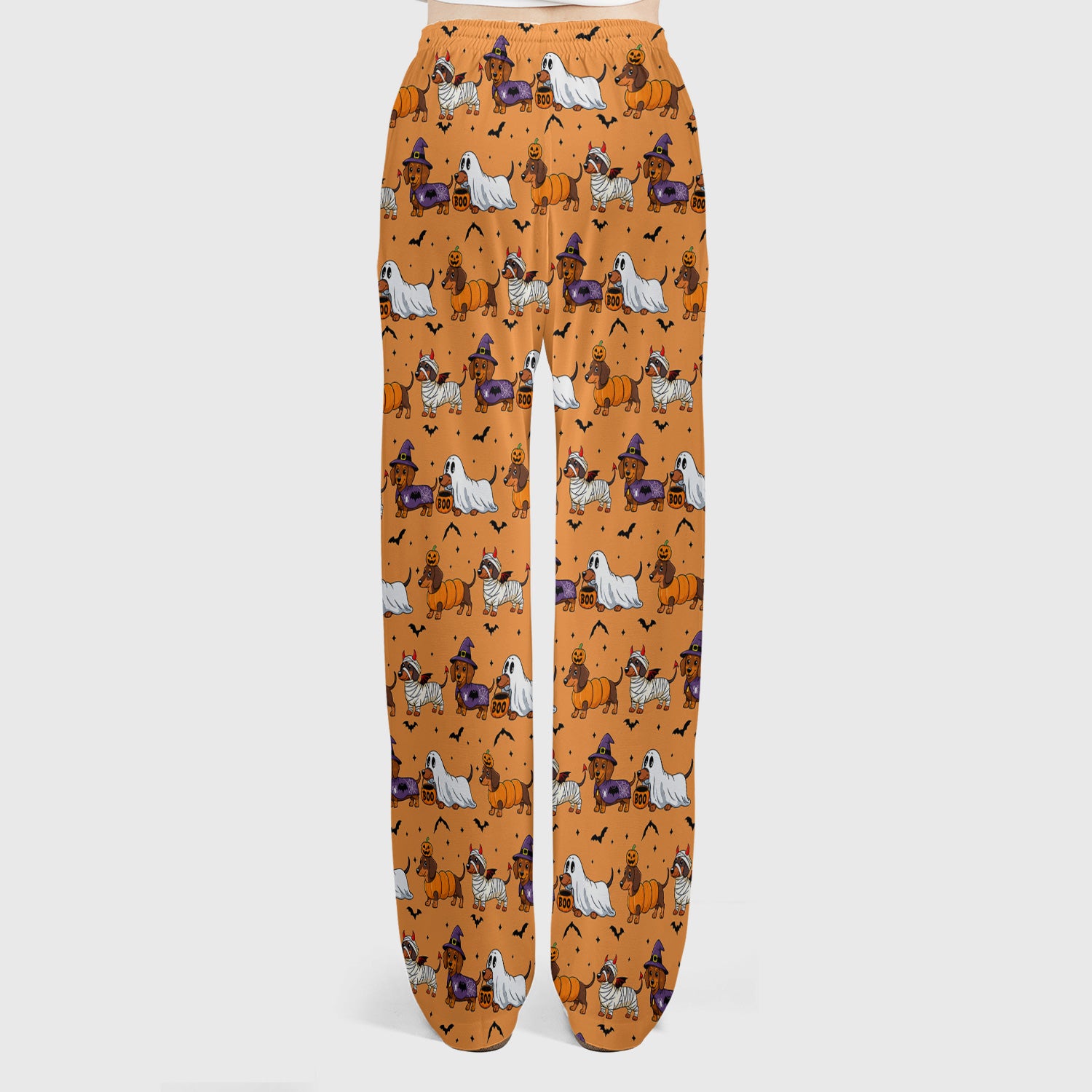 Halloween Dachshund for Veterinary Staff Scrub Set, Scrub Pants and V Neck Top