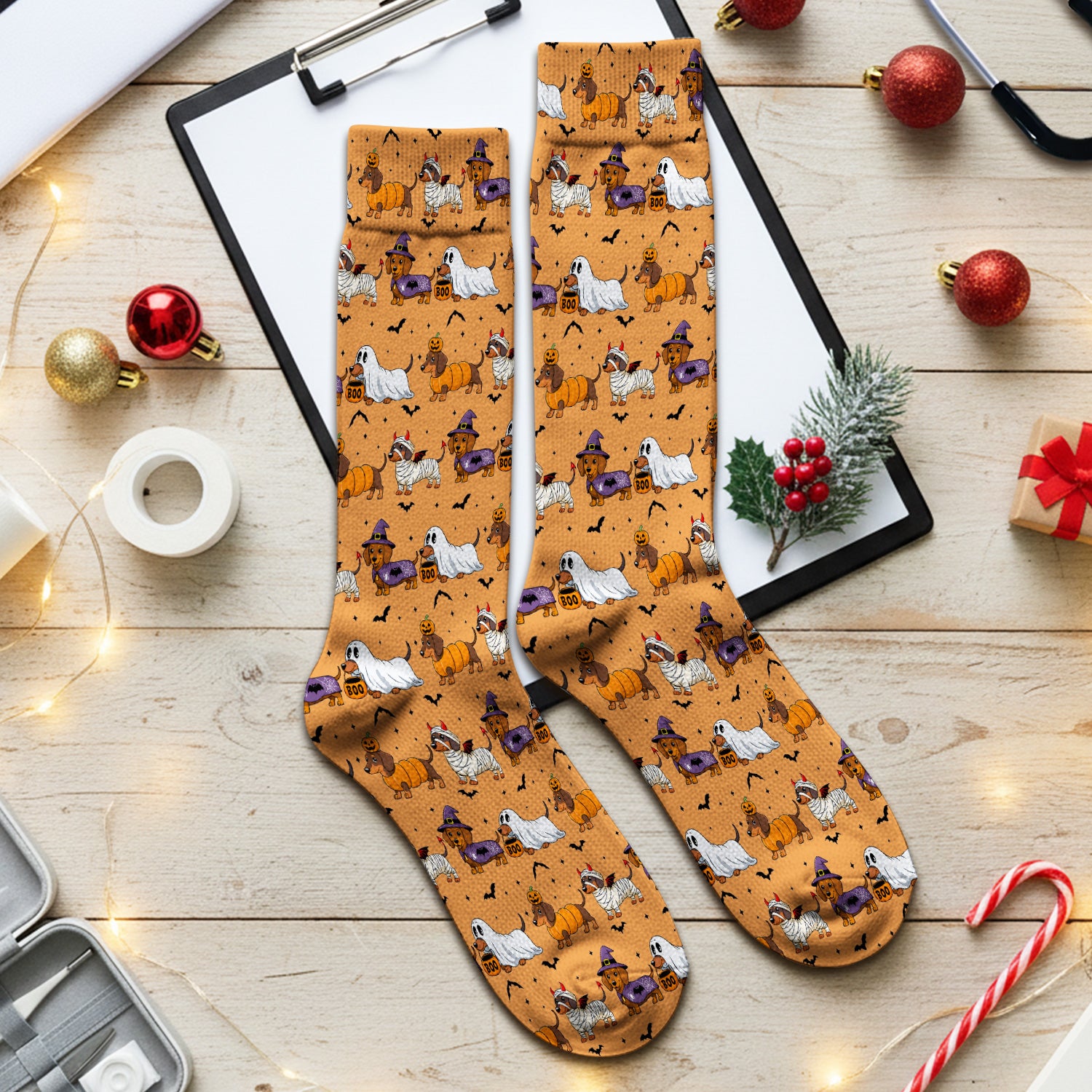 Halloween Dachshund for Veterinary Staff Socks, Adult Socks for Men and Women