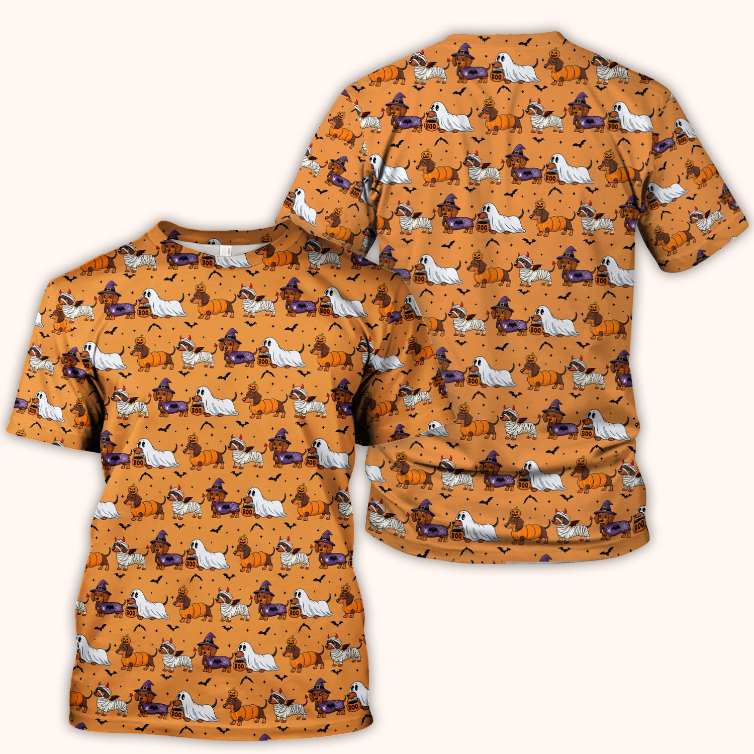 Halloween Dachshund for Veterinary Staff Scrub Top, Comfortable Scrubs for Nurses