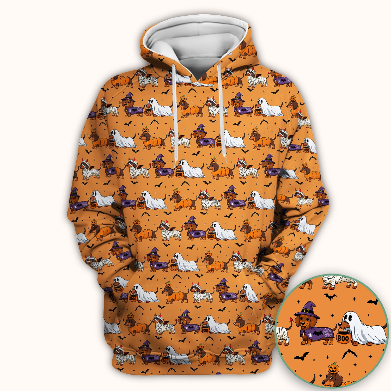Halloween Dachshund for Veterinary Staff Scrub Top, Comfortable Scrubs for Nurses