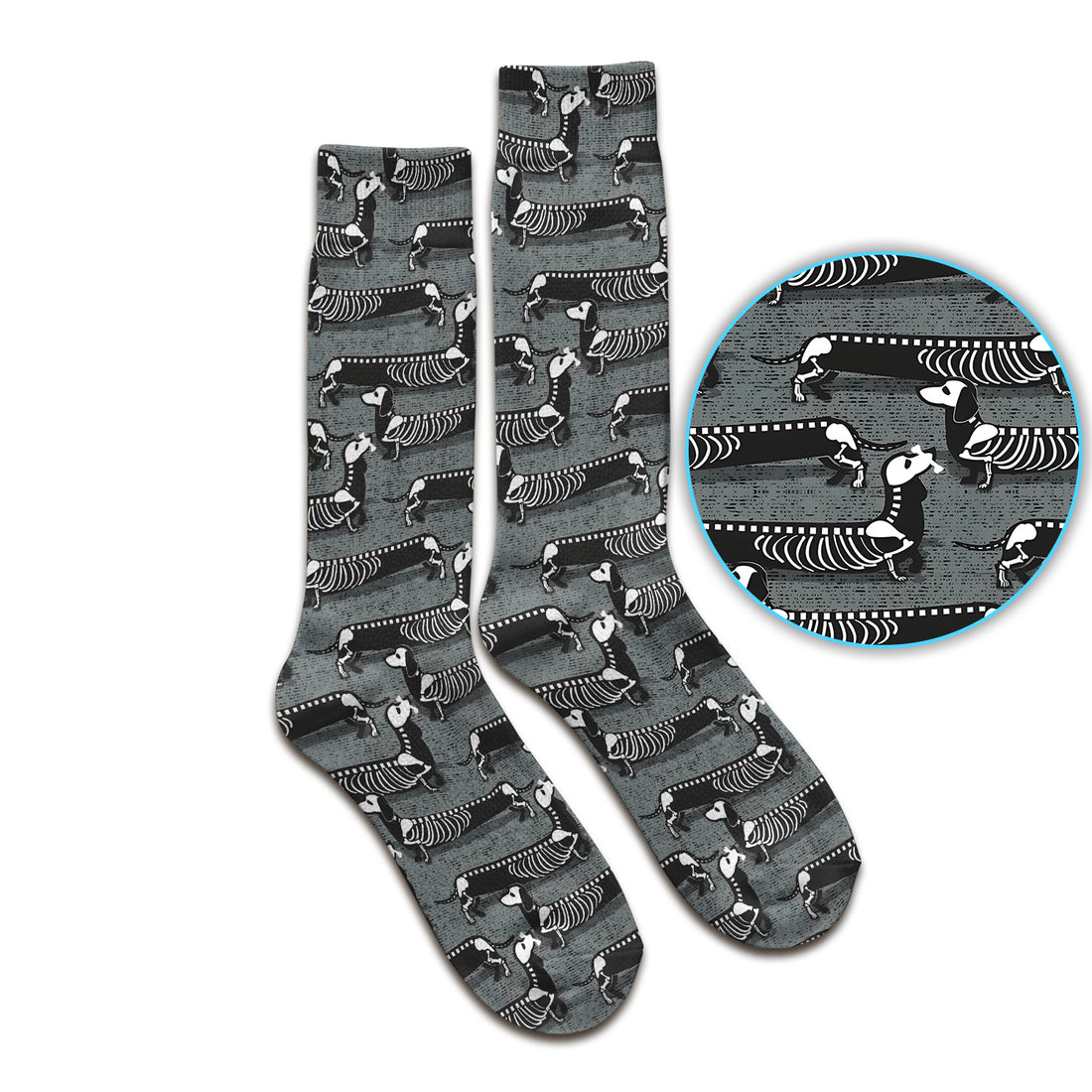 X-Ray Dachshund Skeleton Socks, Adult Socks for Men and Women