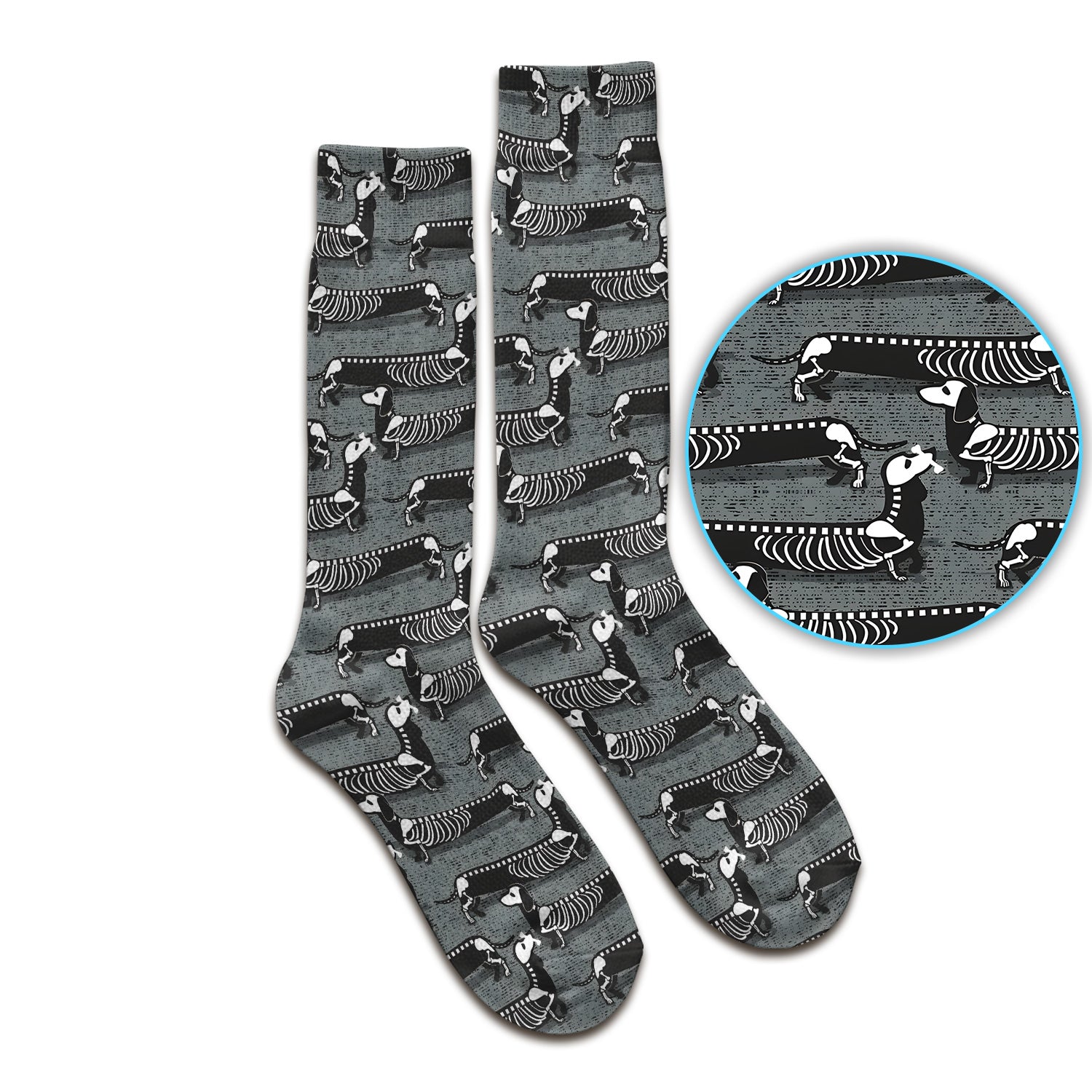 X-Ray Dachshund Skeleton Socks, Adult Socks for Men and Women
