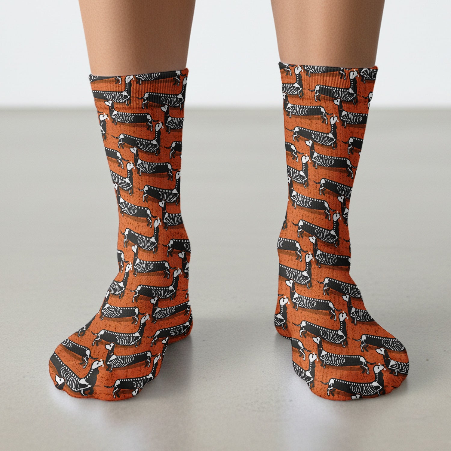 X-Ray Dachshund Skeleton Socks, Adult Socks for Men and Women