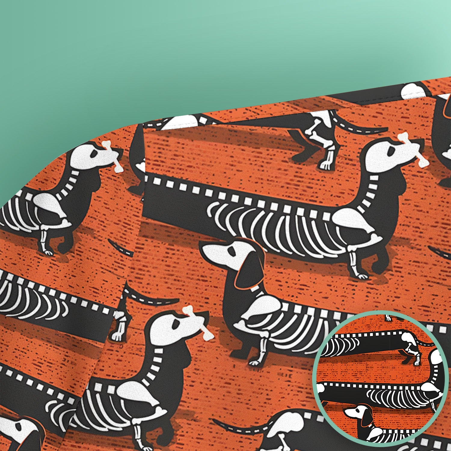 X-Ray Dachshund Skeleton Scrub Top, Comfortable Scrubs for Nurses