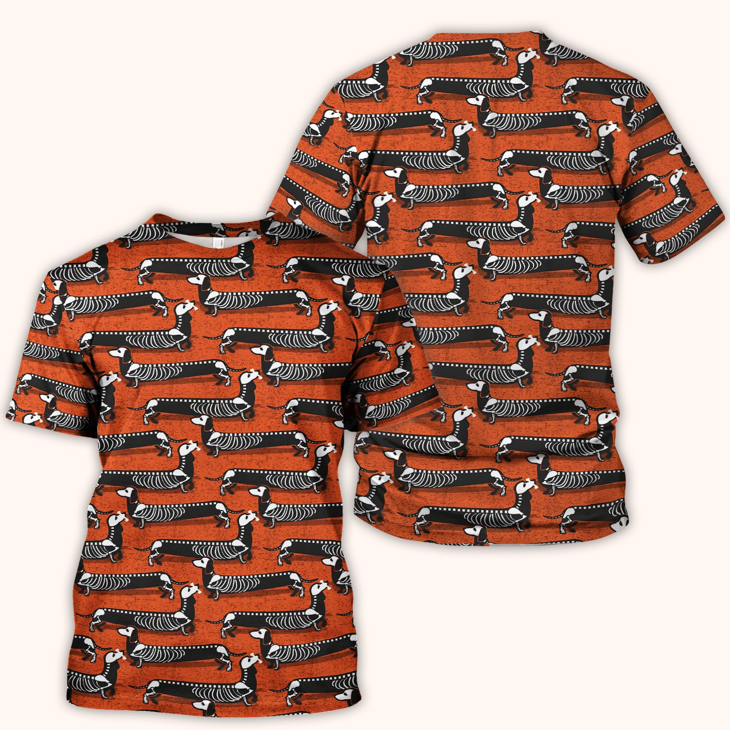 X-Ray Dachshund Skeleton Scrub Top, Comfortable Scrubs for Nurses
