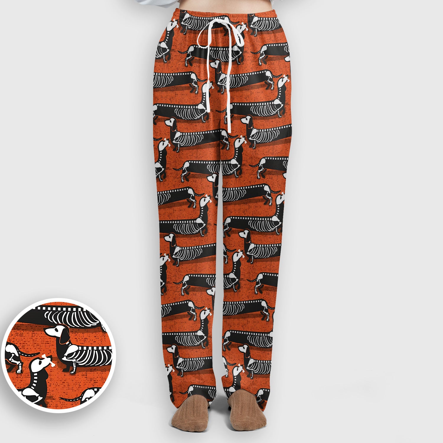 X-Ray Dachshund Skeleton Scrub Set, Scrub Pants and V Neck Top