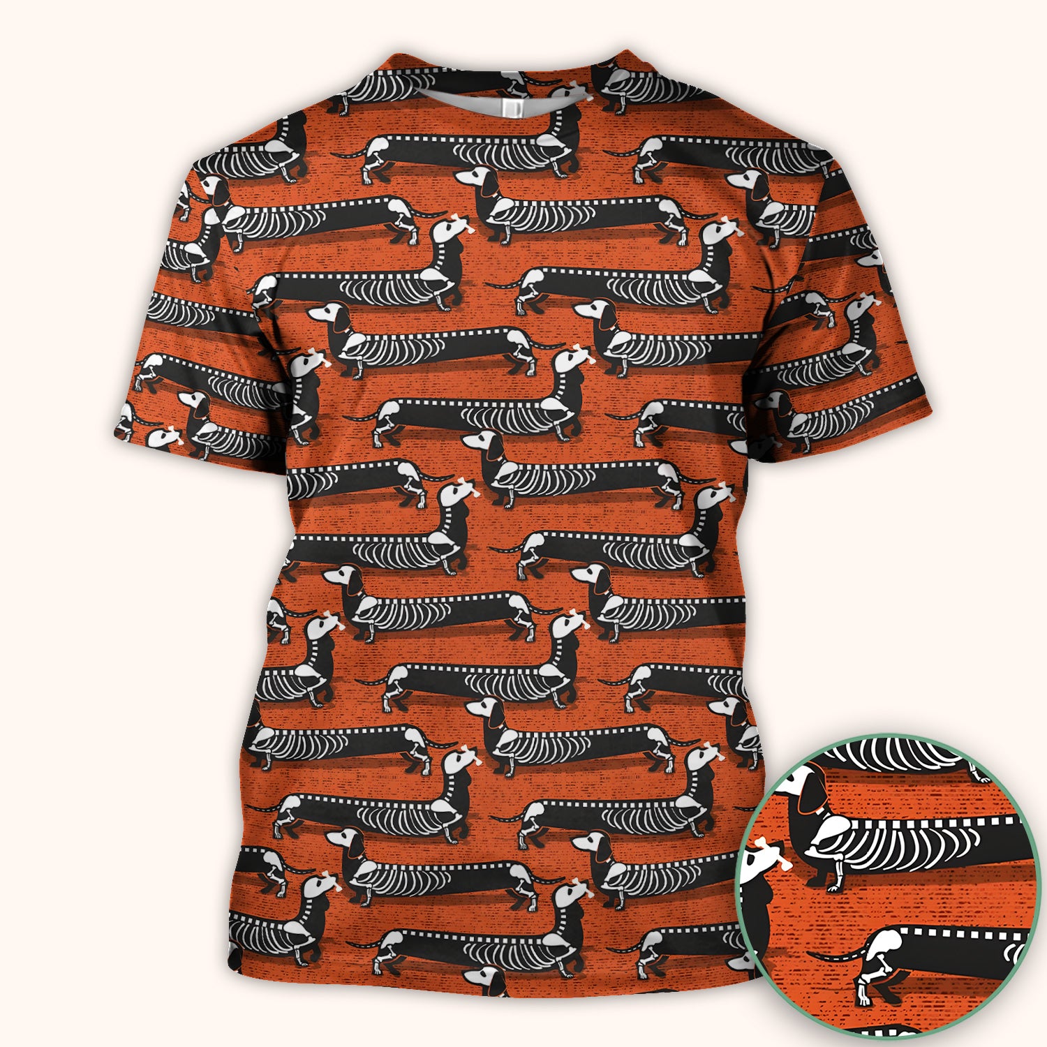 X-Ray Dachshund Skeleton Scrub Top, Comfortable Scrubs for Nurses