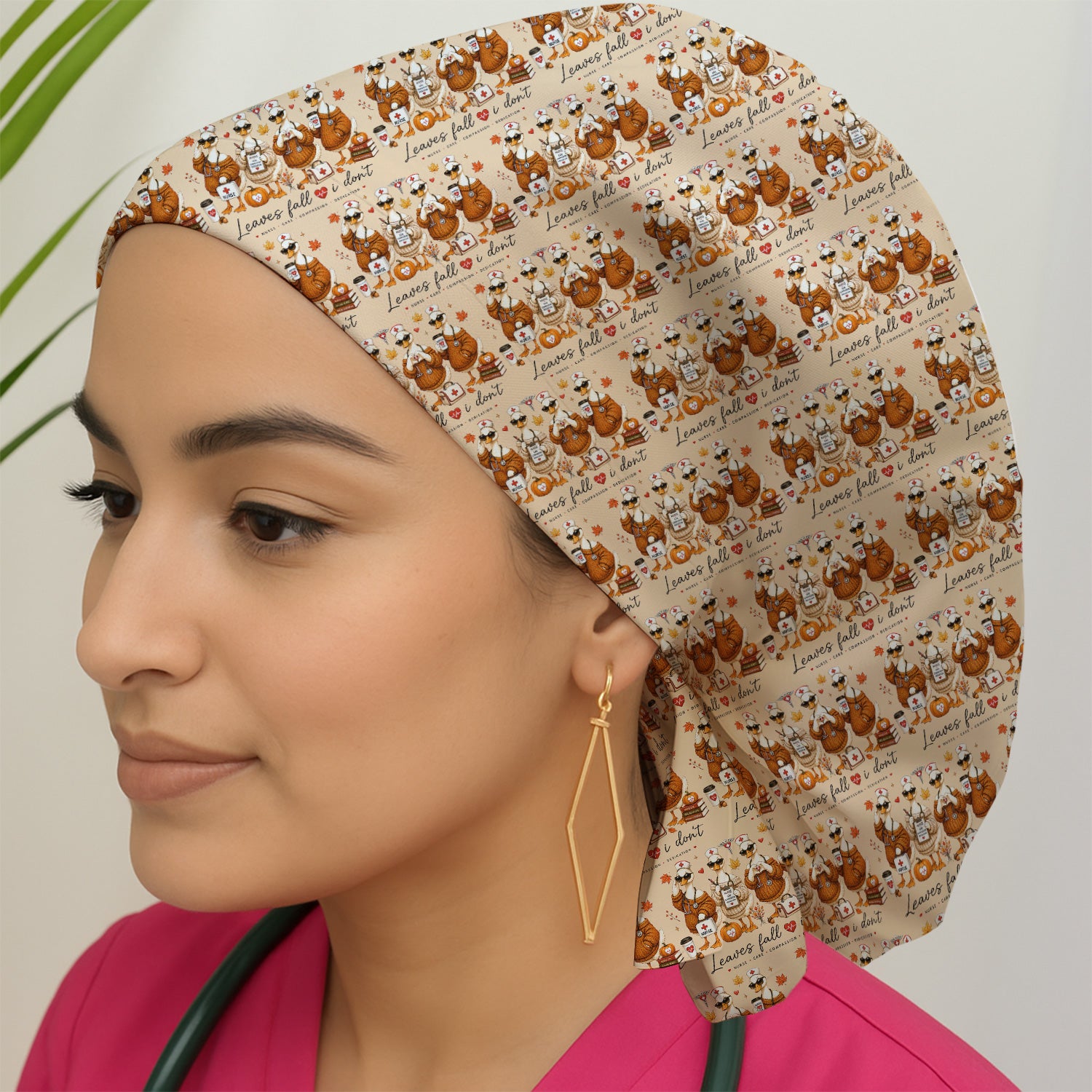 Funny Leaves Fall I Don't Nurse Goose Scrub Cap, Surgical Caps for Doctors