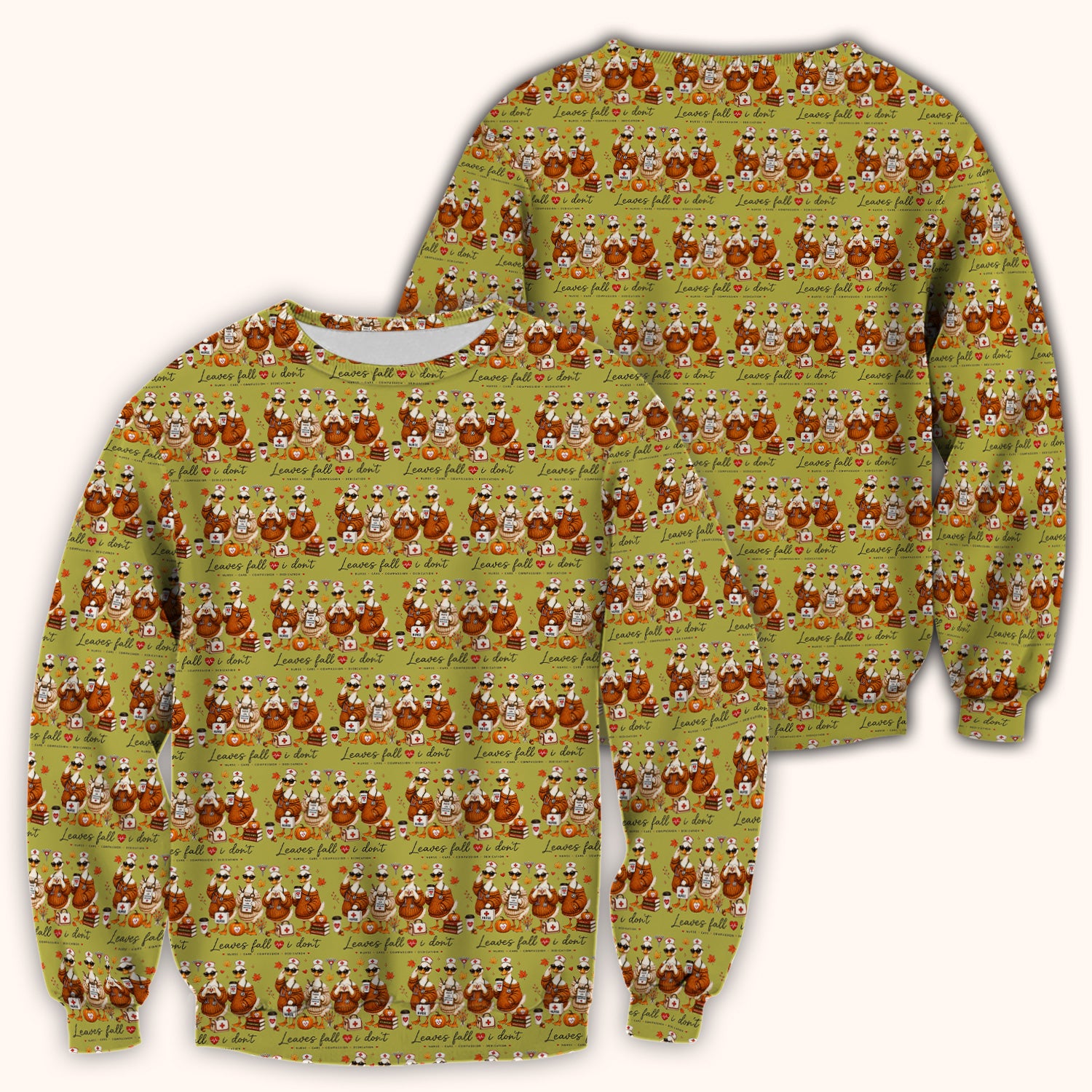 Funny Leaves Fall I Don't Nurse Goose Scrub Top, Comfortable Scrubs for Nurses