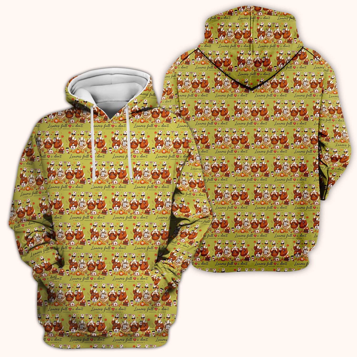 Funny Leaves Fall I Don't Nurse Goose Scrub Top, Comfortable Scrubs for Nurses