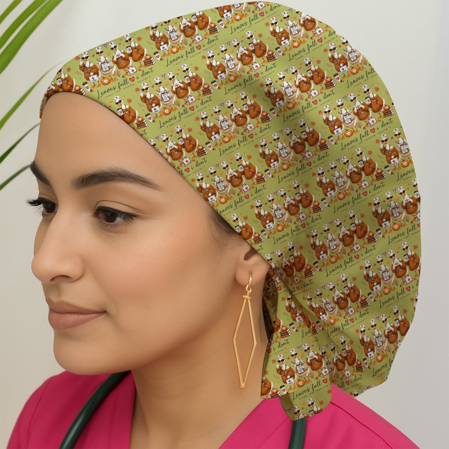 Funny Leaves Fall I Don't Nurse Goose Scrub Cap, Surgical Caps for Doctors