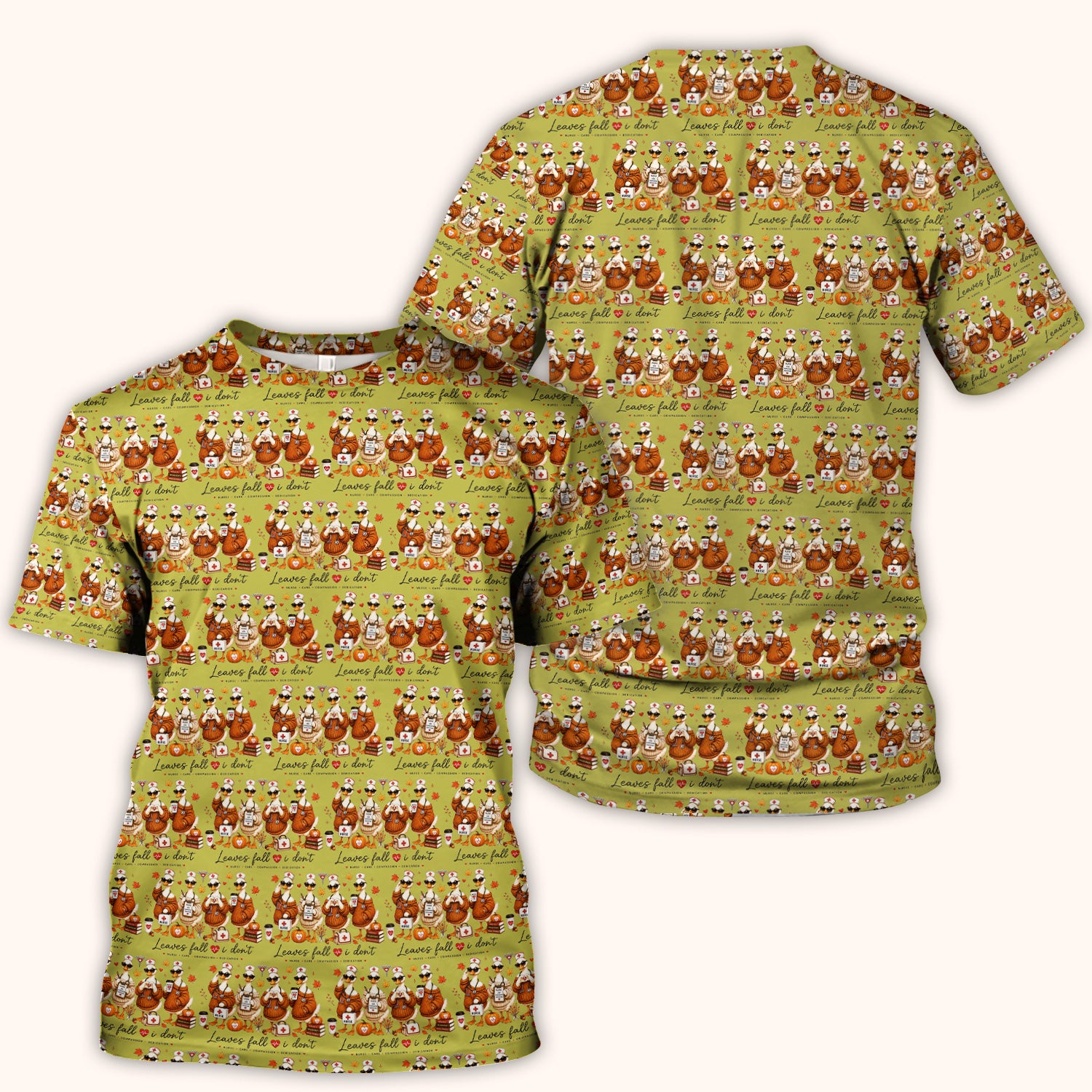 Funny Leaves Fall I Don't Nurse Goose Scrub Top, Comfortable Scrubs for Nurses