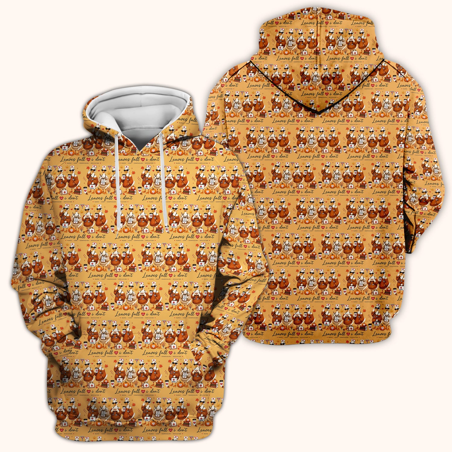 Funny Leaves Fall I Don't Nurse Goose Scrub Top, Comfortable Scrubs for Nurses