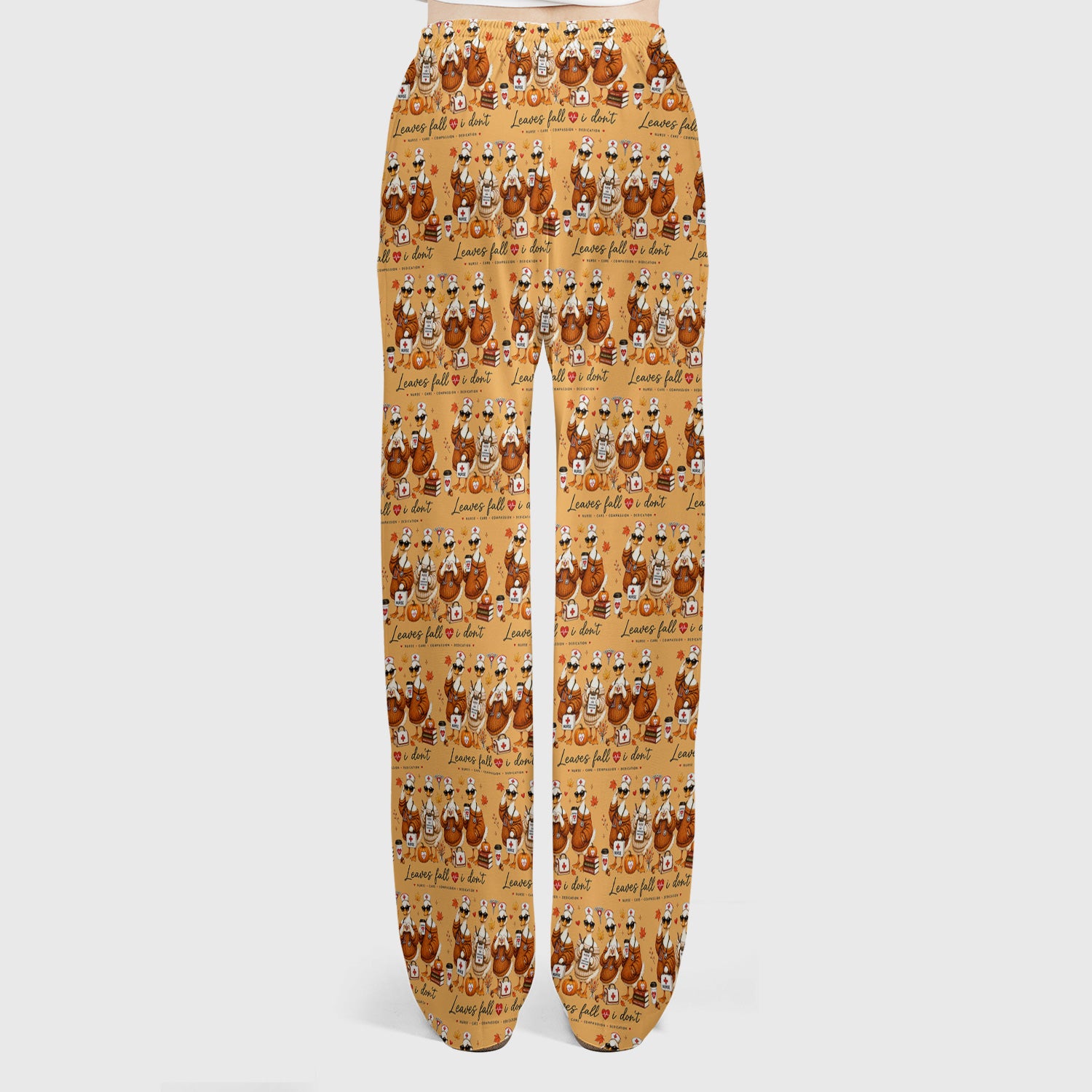Funny Leaves Fall I Don't Nurse Goose Scrub Set, Scrub Pants and V Neck Top