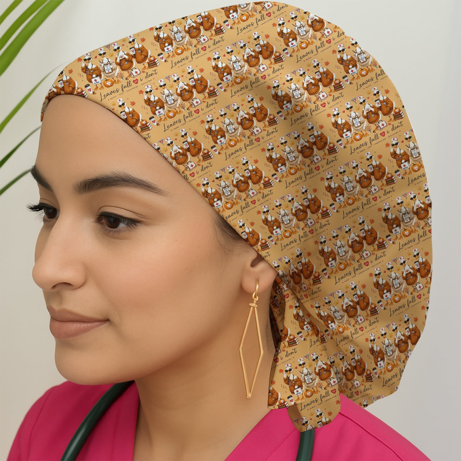 Funny Leaves Fall I Don't Nurse Goose Scrub Cap, Surgical Caps for Doctors