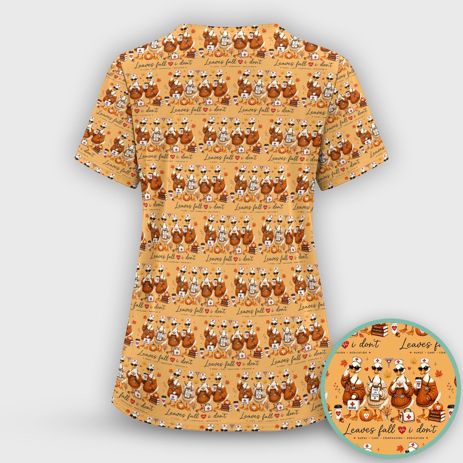 Funny Leaves Fall I Don't Nurse Goose Scrub Top, Comfortable Scrubs for Nurses