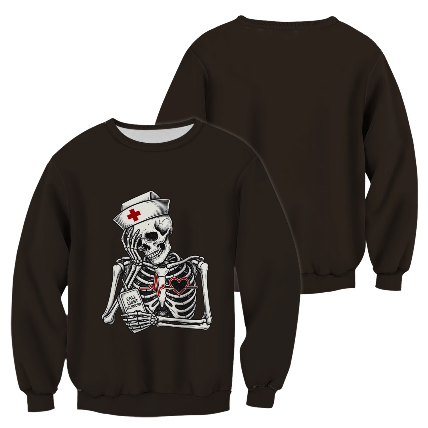 Funny Call Light Silencer Skeleton T-Shirt, Bedside Nurse Tee for Nurses and CNAs