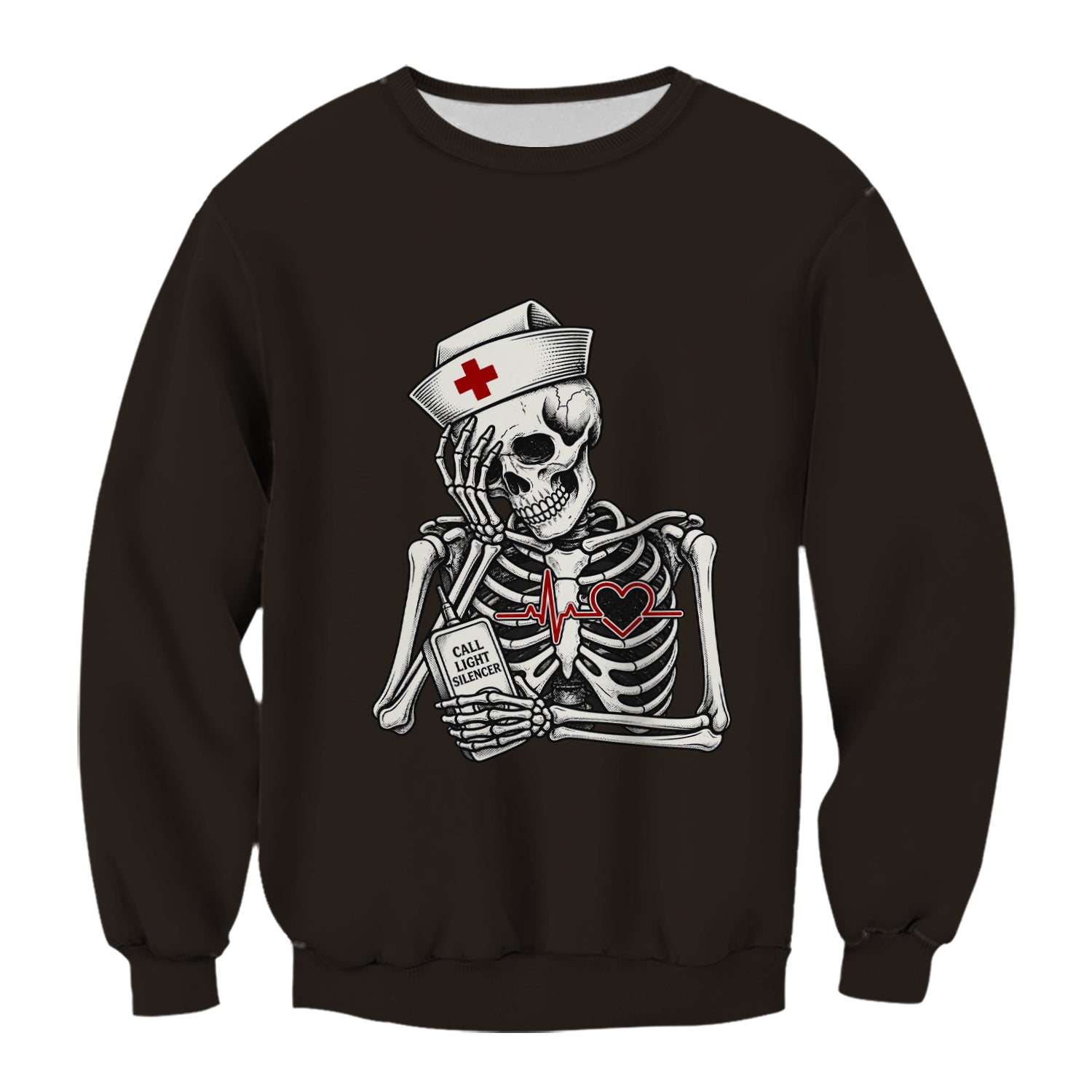 Funny Call Light Silencer Skeleton T-Shirt, Bedside Nurse Tee for Nurses and CNAs
