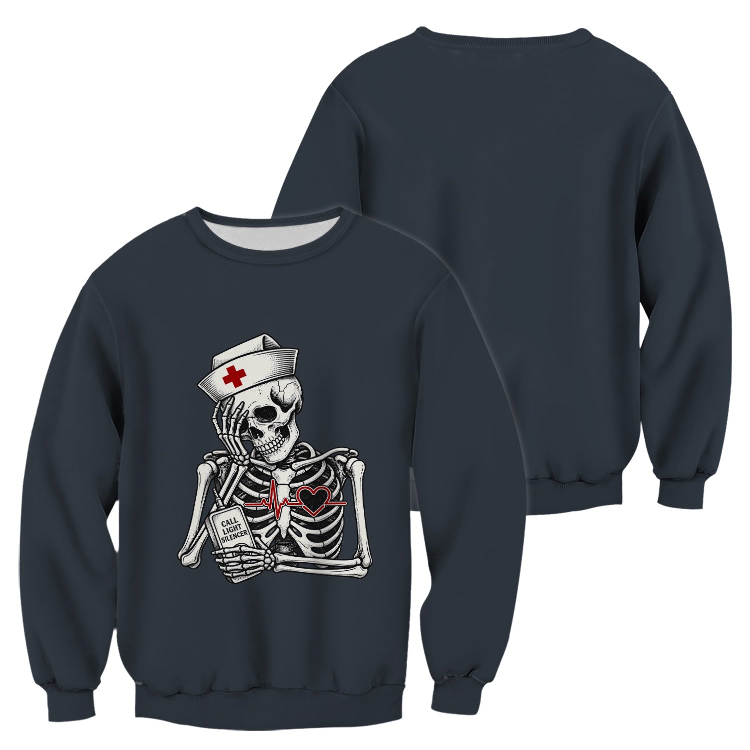 Funny Call Light Silencer Skeleton T-Shirt, Bedside Nurse Tee for Nurses and CNAs