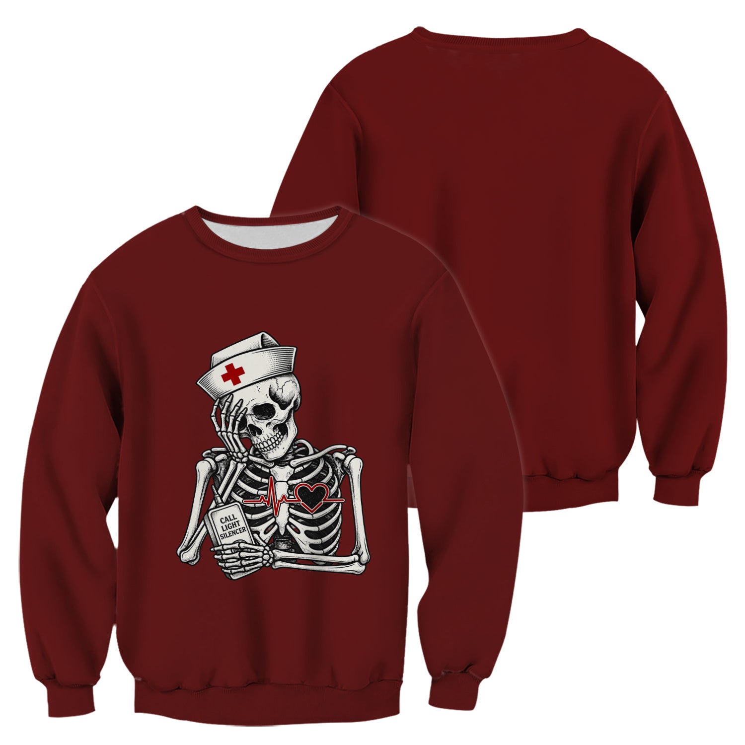 Funny Call Light Silencer Skeleton T-Shirt, Bedside Nurse Tee for Nurses and CNAs