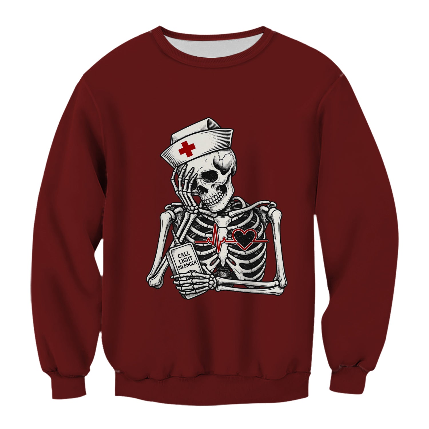 Funny Call Light Silencer Skeleton T-Shirt, Bedside Nurse Tee for Nurses and CNAs