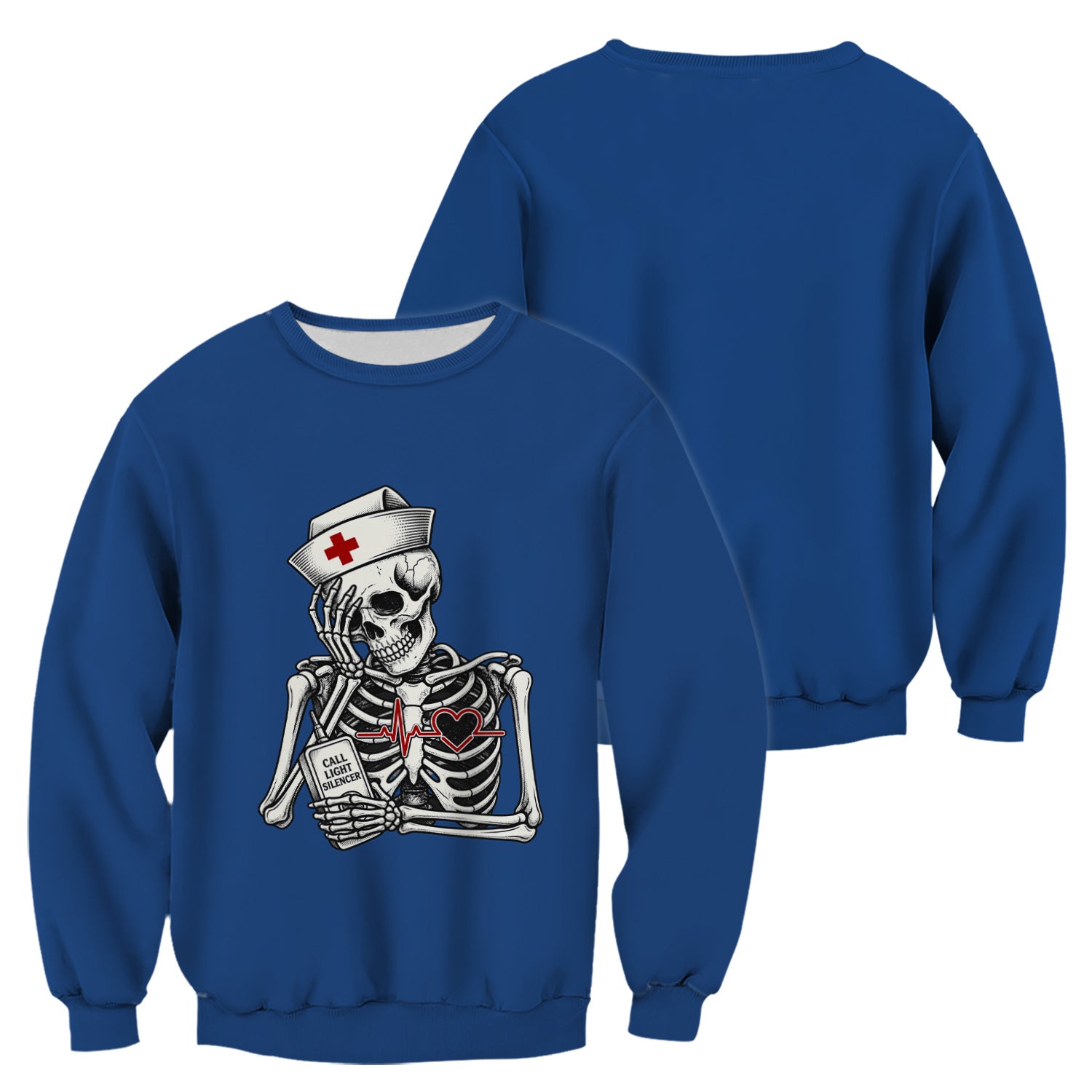 Funny Call Light Silencer Skeleton T-Shirt, Bedside Nurse Tee for Nurses and CNAs