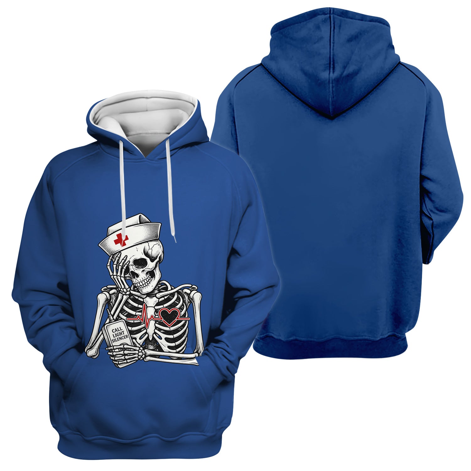 Funny Call Light Silencer Skeleton T-Shirt, Bedside Nurse Tee for Nurses and CNAs