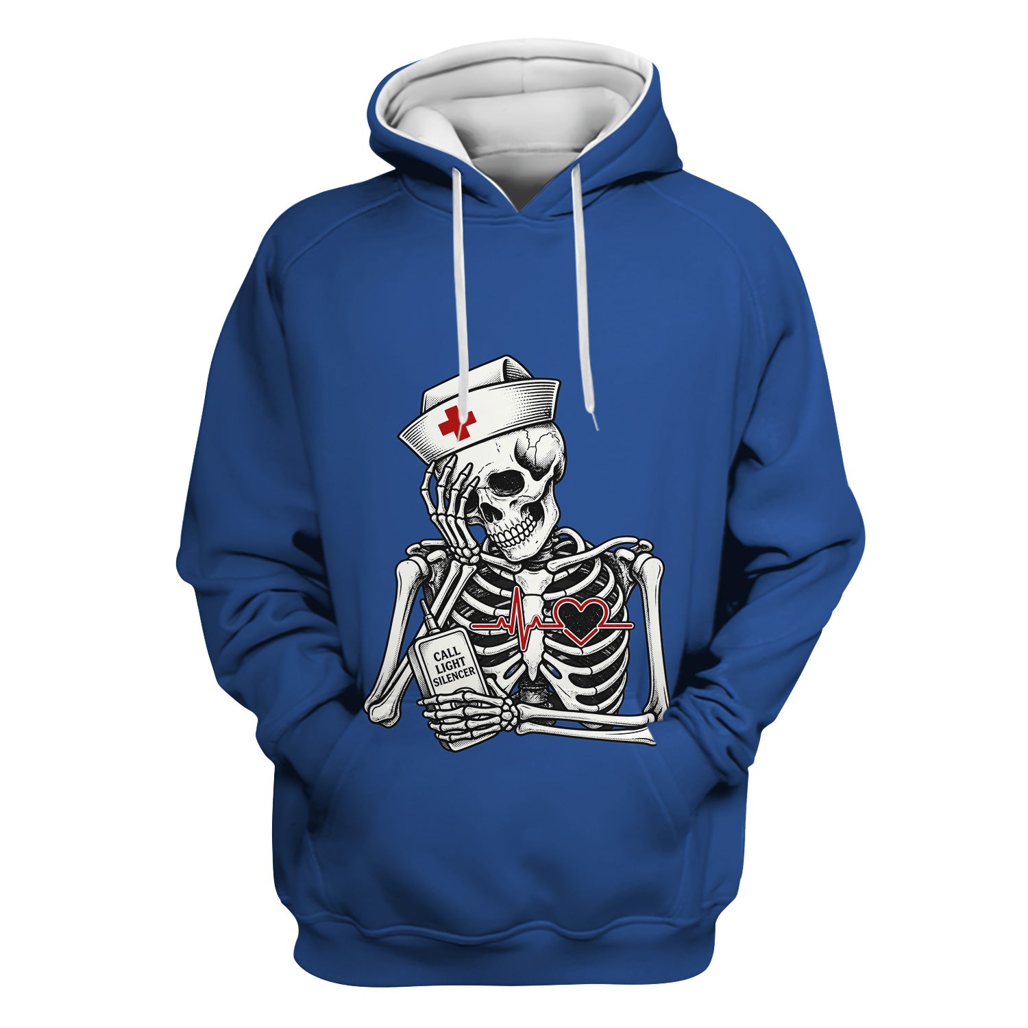 Funny Call Light Silencer Skeleton T-Shirt, Bedside Nurse Tee for Nurses and CNAs