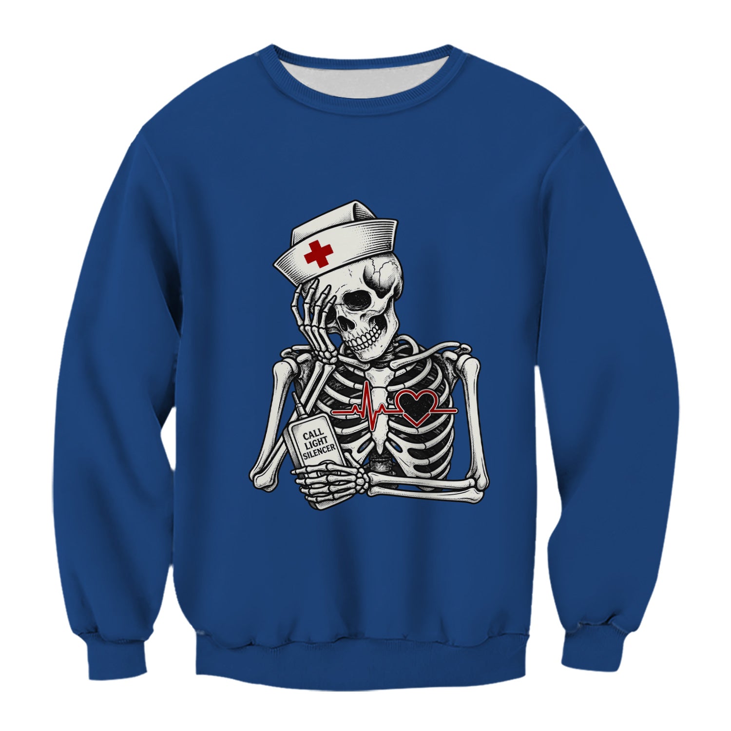 Funny Call Light Silencer Skeleton T-Shirt, Bedside Nurse Tee for Nurses and CNAs